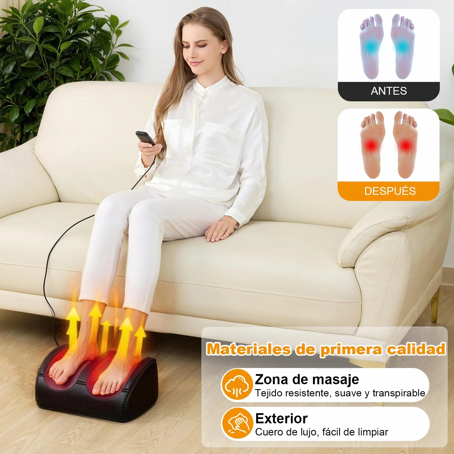 LAOBEN Masajeador de Pies Shiatsu con Calefacción, Masaje de Tejido Profundo