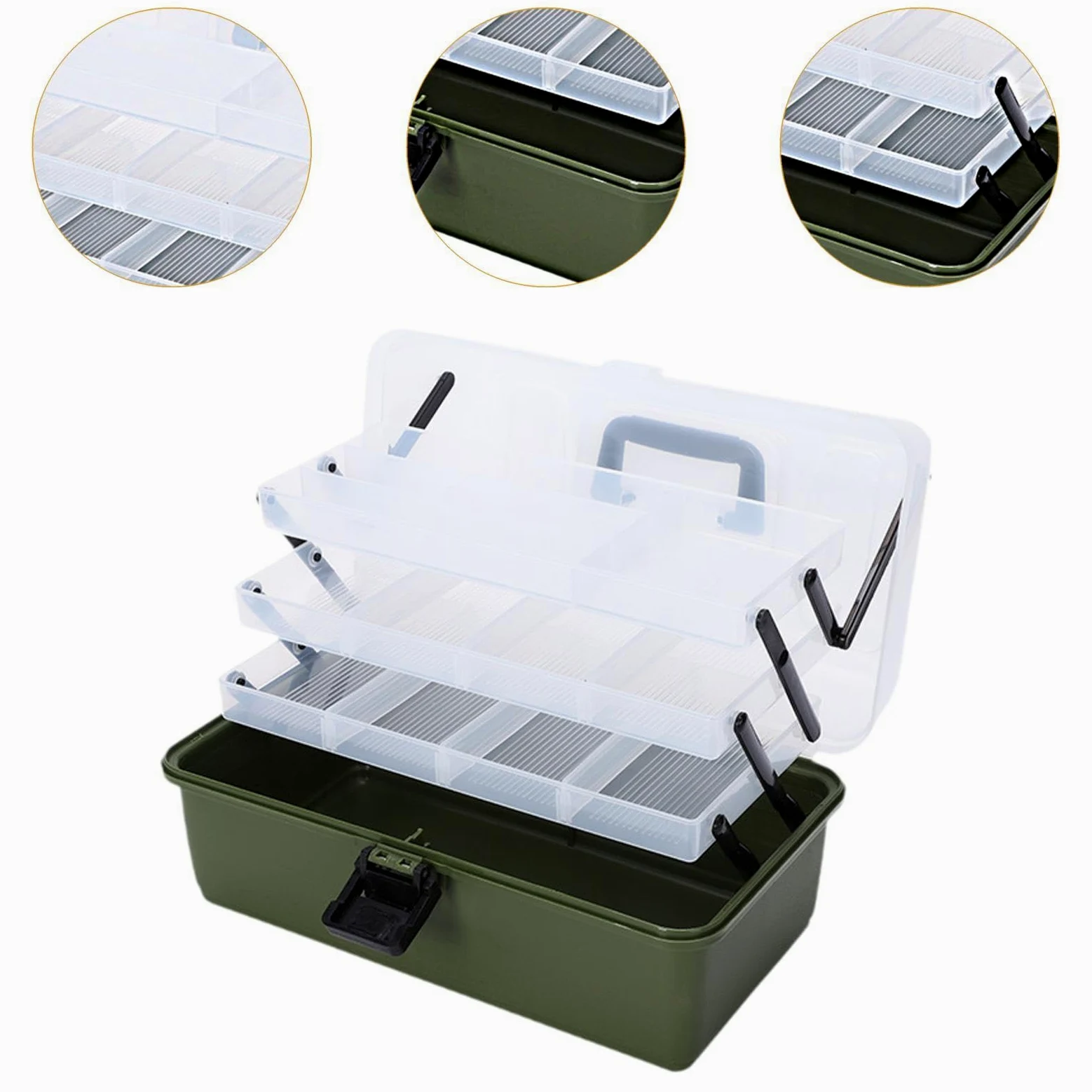 Caja de Aparejos de Pesca Multifuncional de Varios Niveles, Ligera, con Espacio para Guardar El Cebo.