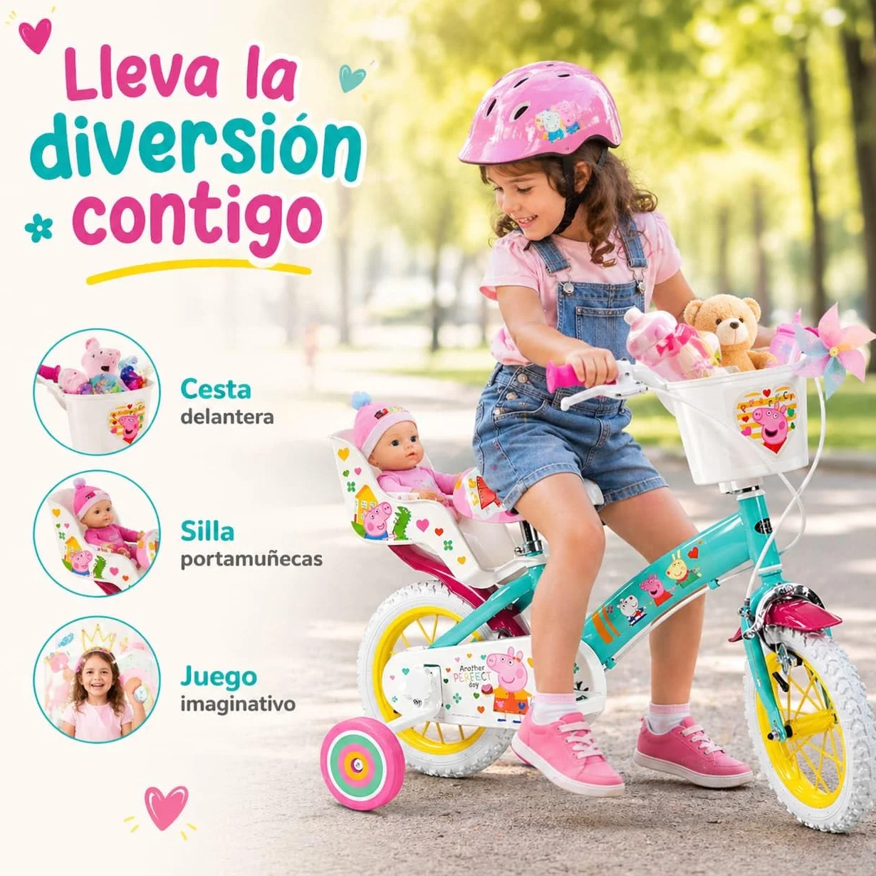 Bicicleta 12" Peppa Pig 3-5 años