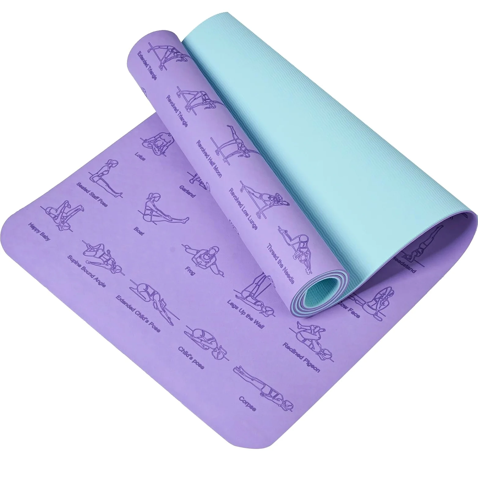 Esterilla de yoga 183cm*61 * 0,6 Tpe Fitness for hombres y mujeres ejercicio antideslizante 1 Uds
