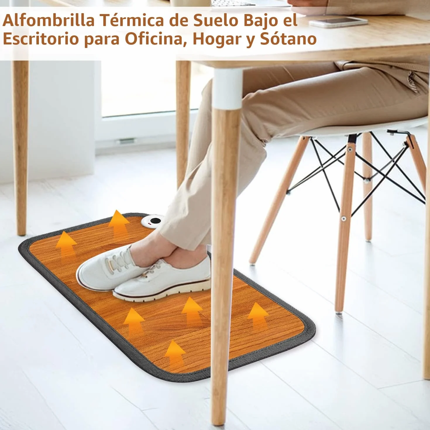 Alfombrilla con calefacción, 230 V, suelo radiante con calentador de pies eléctrico, 50 x 30 cm Se puede utilizar en la oficina o en casa Calefacción con almohadilla térmica de cristal de carbono