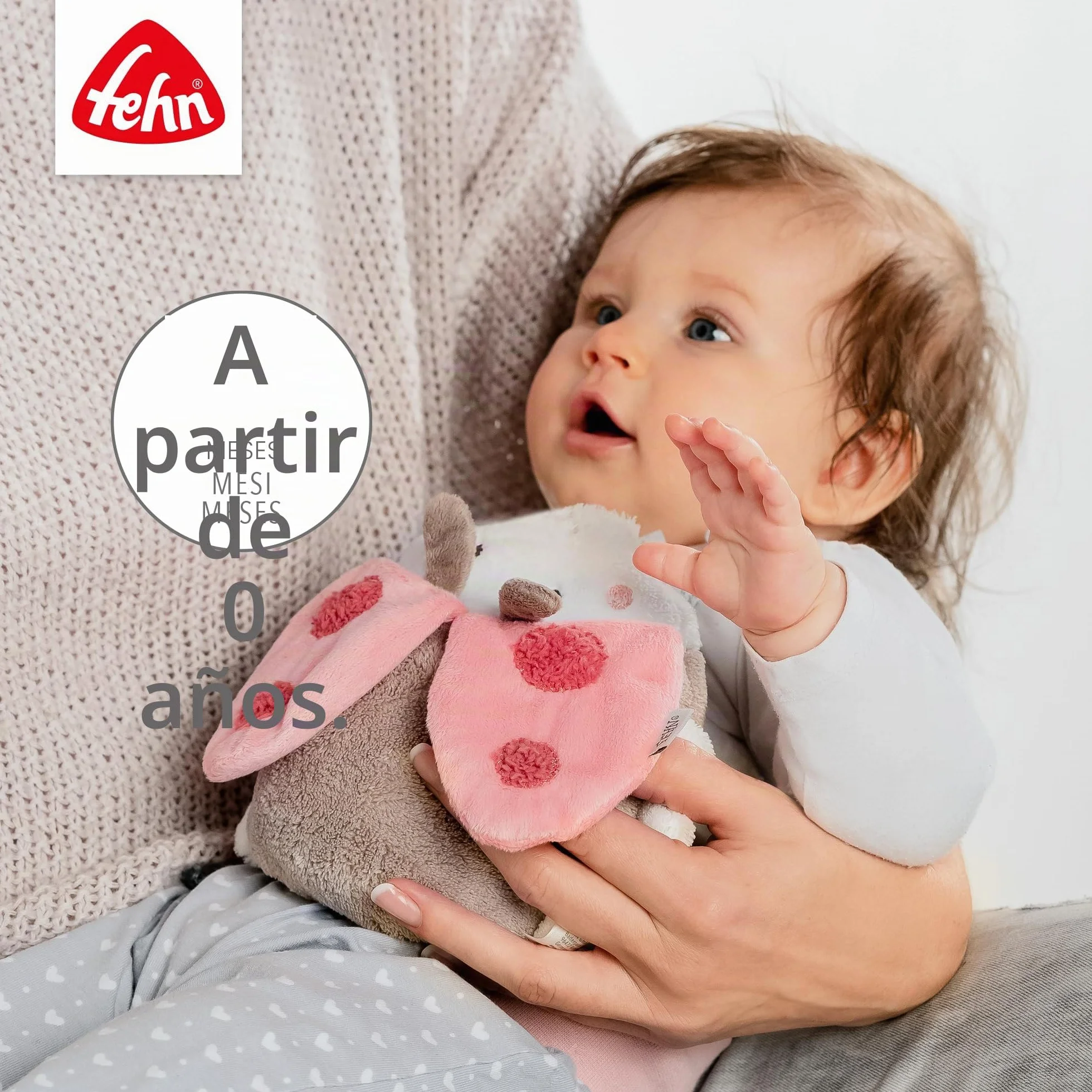 Fehn cojín de huesos de cereza mariquita térmico frío para bebés y niños desde 0 meses regalo recién nacido