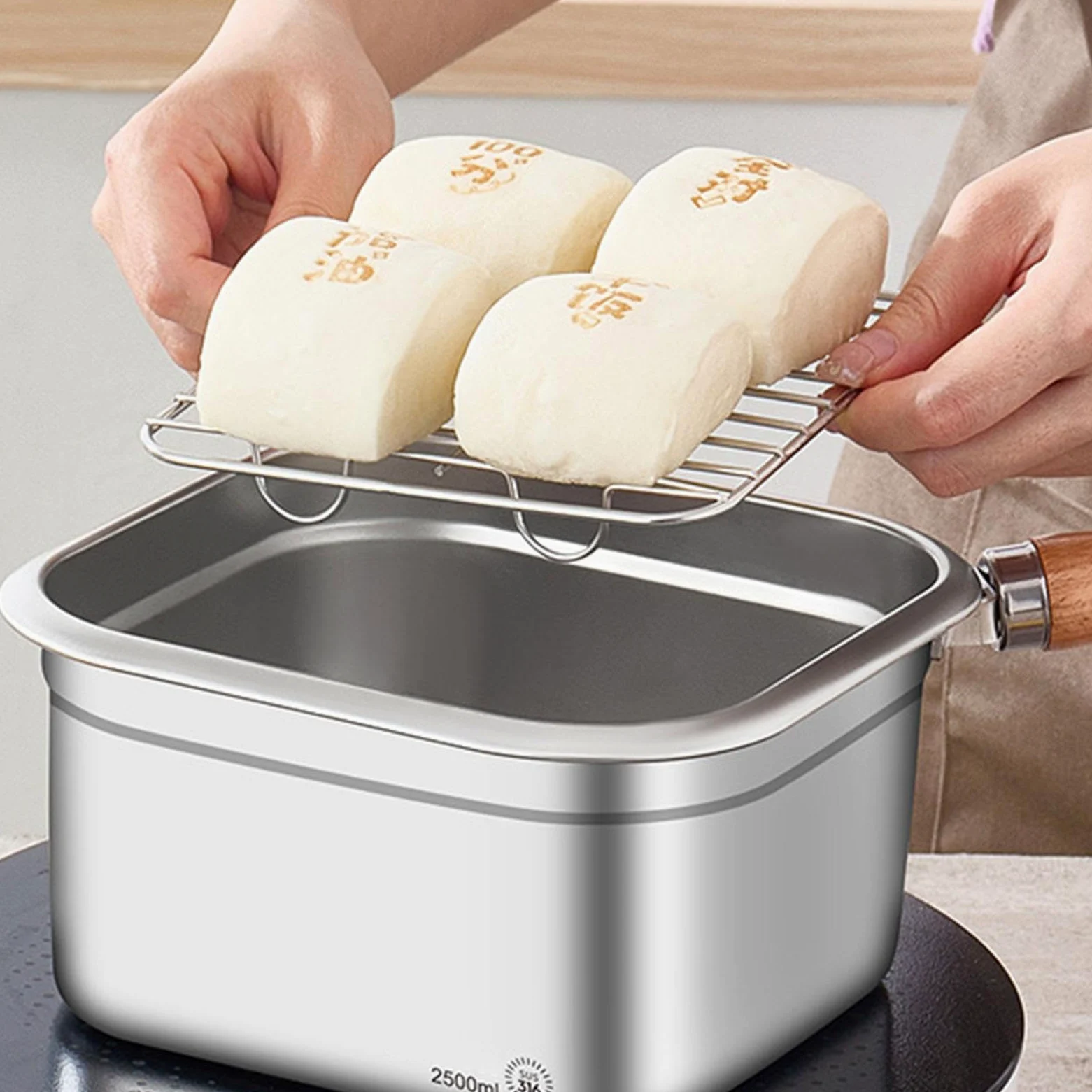 Juego de utensilios de cocina para camping, juego de ollas de camping | equipo de cocina de acero inoxidable, equipo de cocina de camping fresco, olla multifuncional con estante para cocinar al vap