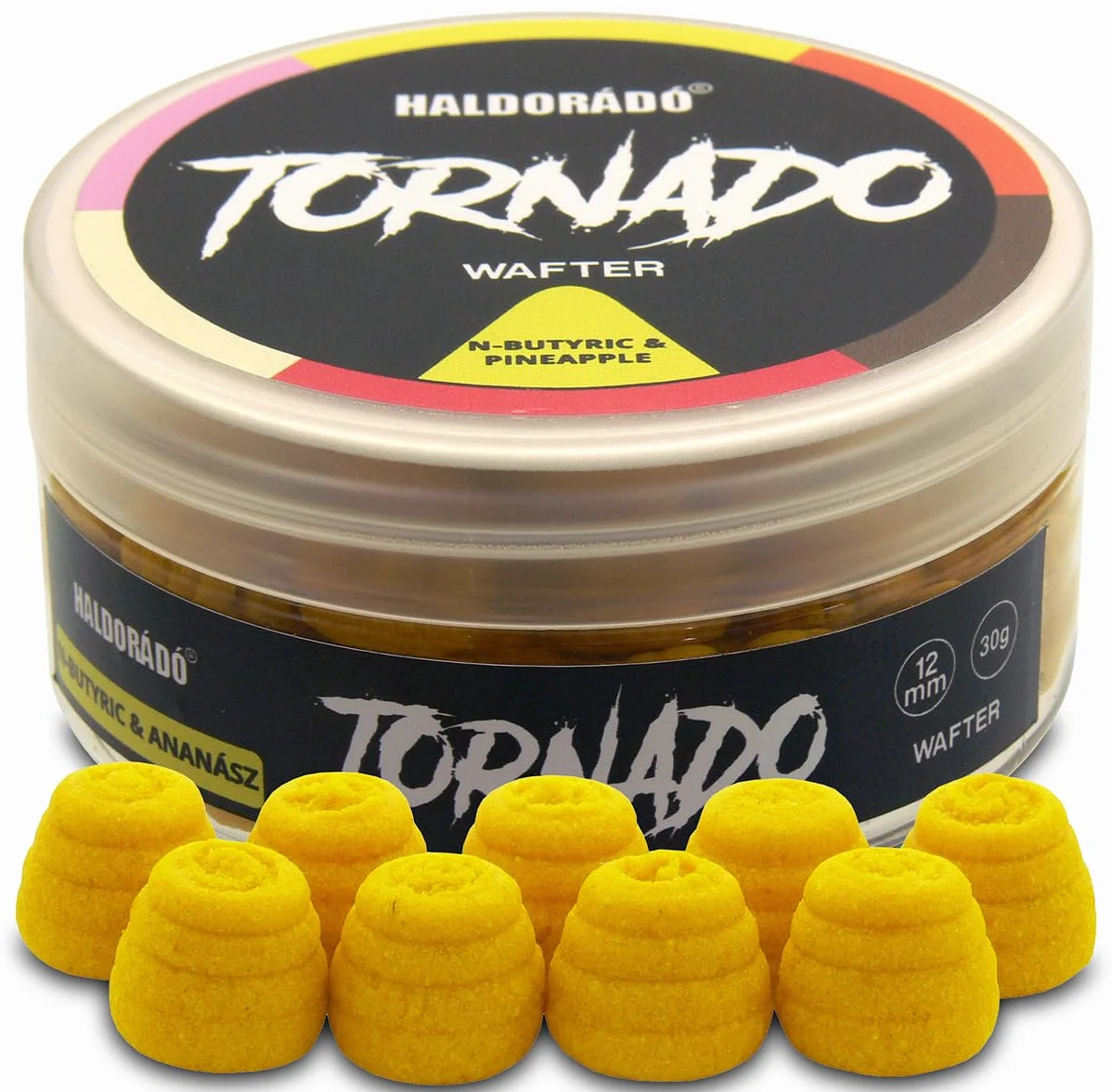 Haldorado Tornado Wafter Piña+N-Butyric 12mm, hookbait carpfishing, cebo flumino, cebo 100% bidegradable