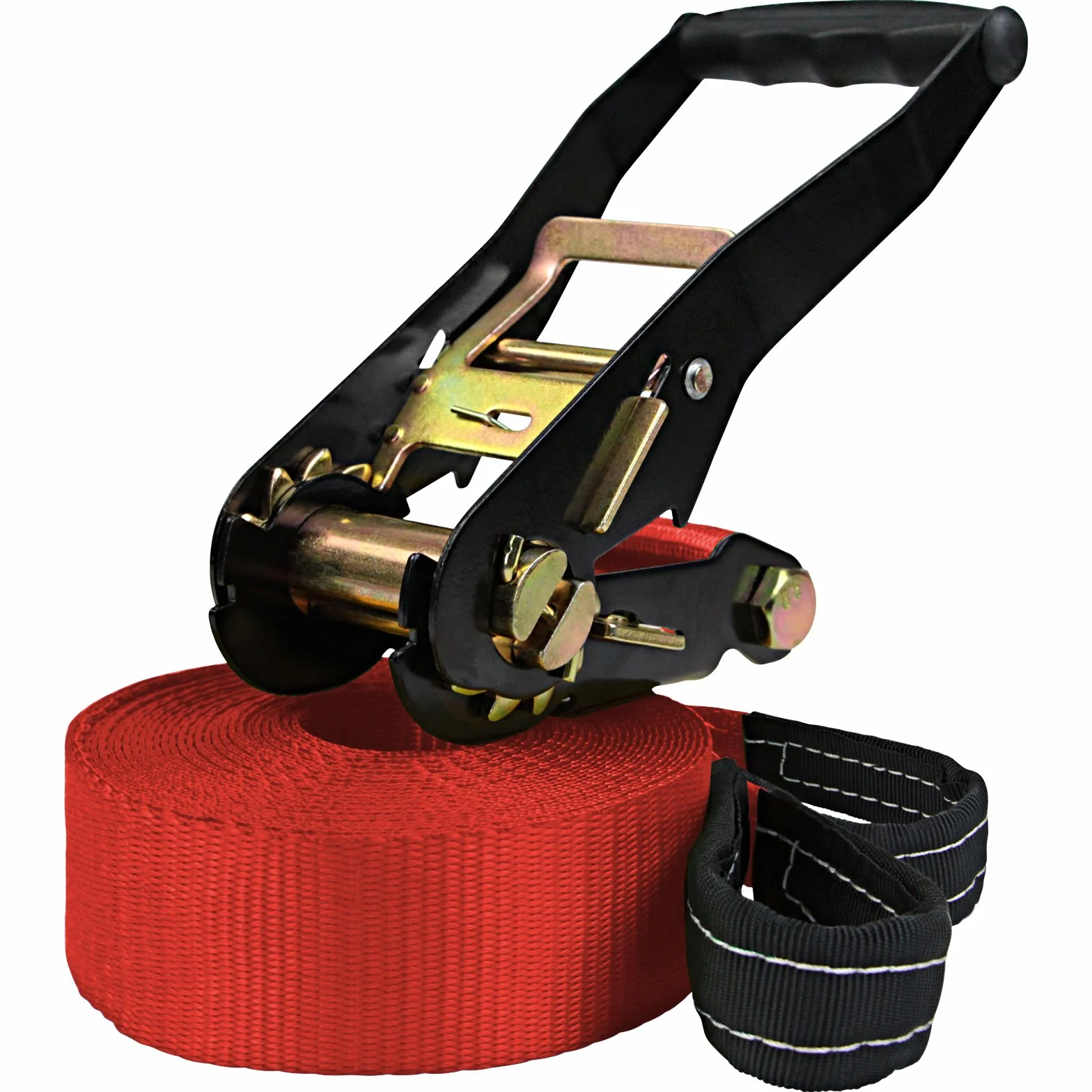 ALPIDEX Slackline 15 m para Principiantes y Expertos, Carga máxima 2 toneladas, Incl. una Bolsa de Transporte, Color:Rojo