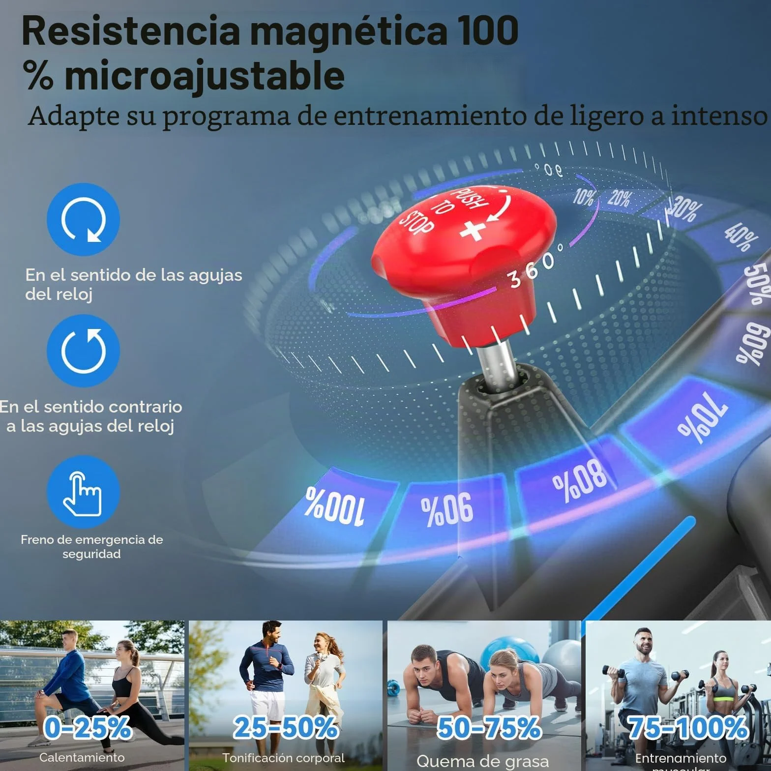 Wenoker Bicicleta estática con App,Ergómetro silencioso para entrenamiento en casa con resistencia magnética,Bicicleta de spinning para entrenamientos cardiovasculares en interiores,Hasta 160 kg