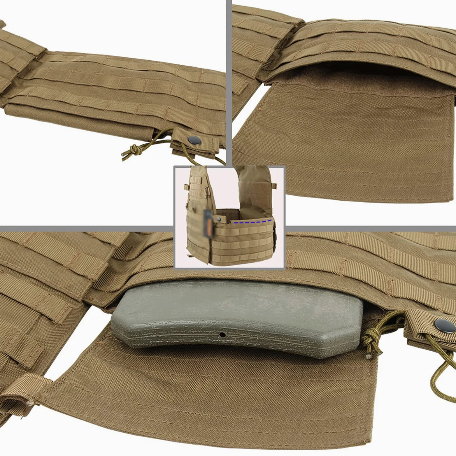 Chaleco táctico de caza al aire libre, equipo militar de pecho, con bolsa de herramientas de entrenamiento, accesorios de equipo Cs para Airsoft, escalada y senderismo. (G)