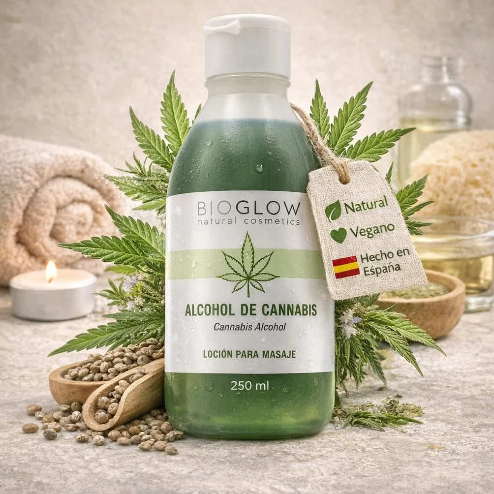 Alcohol de Cannabis Natural 250 ml Tónico Corporal Relajante Calmante Muscular Estimula Circulación