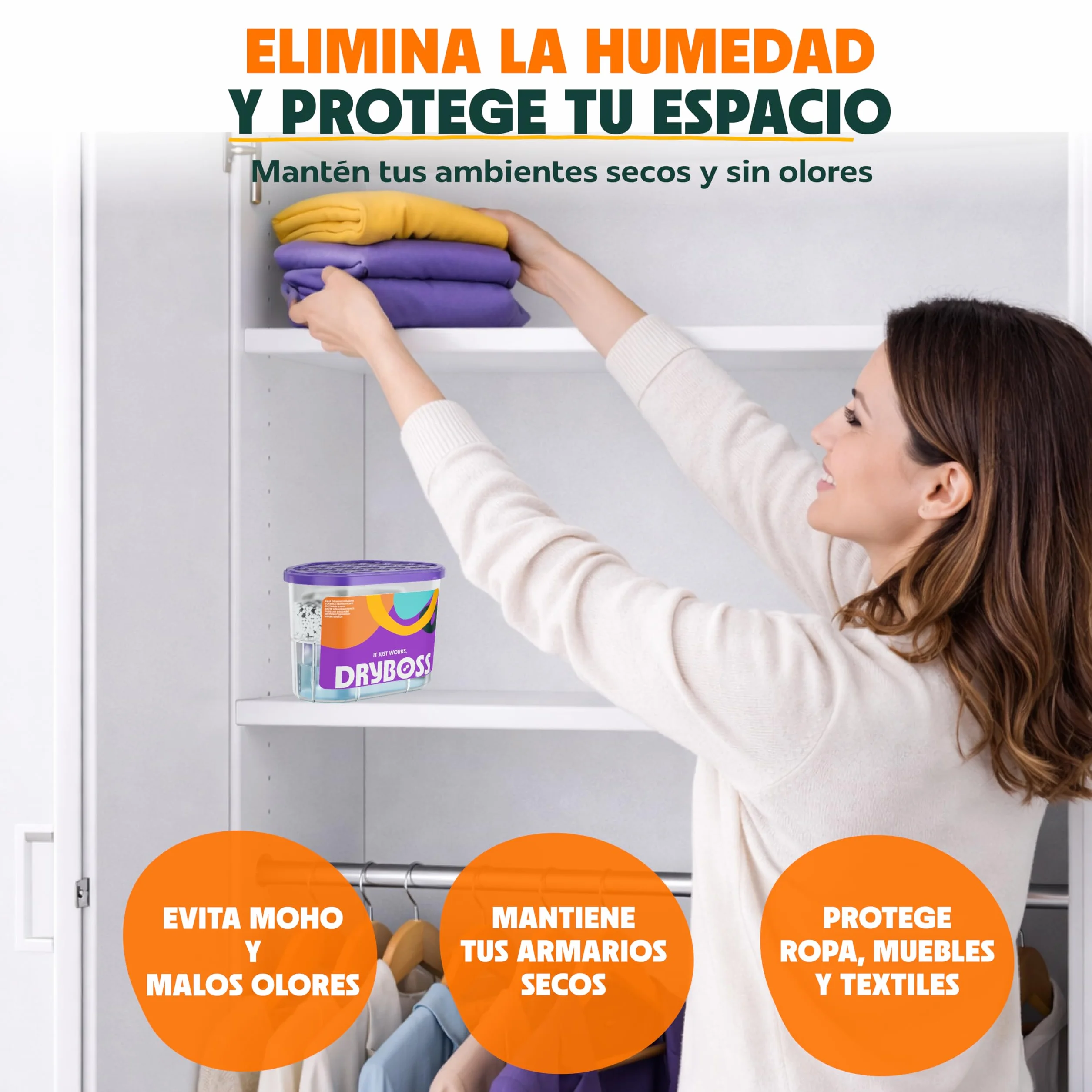 Deshumidificador Absorbente Anti Humedades Pack x 6 para Armarios, Cajones, Habitacion, Coche