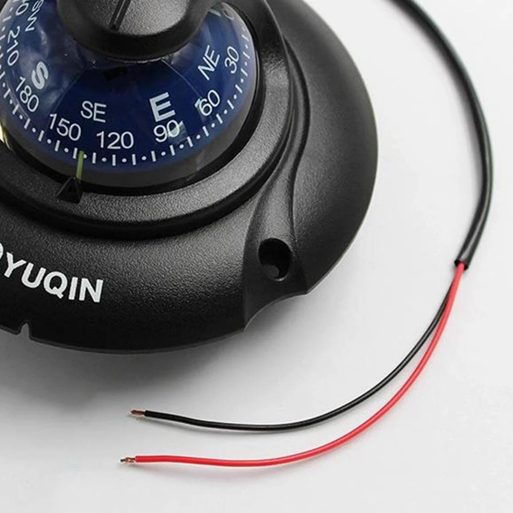 F Fityle Brújula de Navegación Kayak Brújula Marina Brújula Tablero Automóvil Brújula Iluminada Giratoria Lectura Fácil LED Adecuada para Navegación Pesca