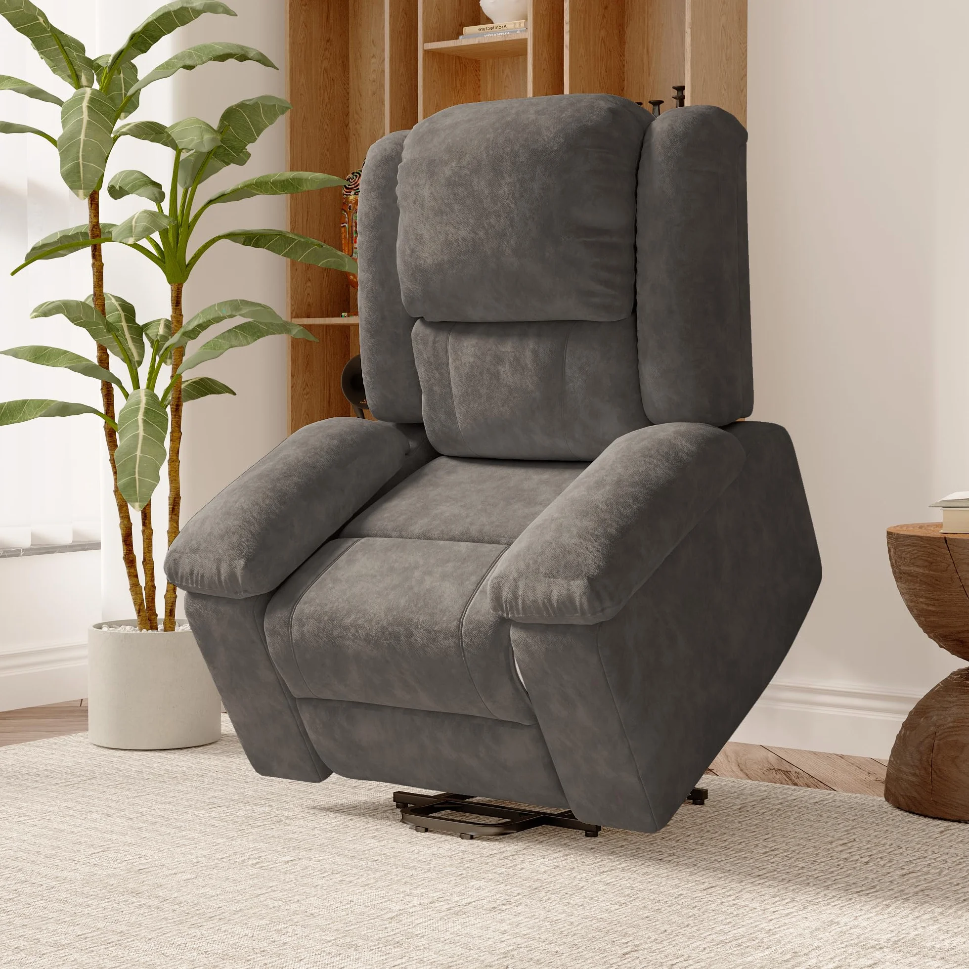 Silla de masaje eléctrica con calefacción reclinable vibración gris