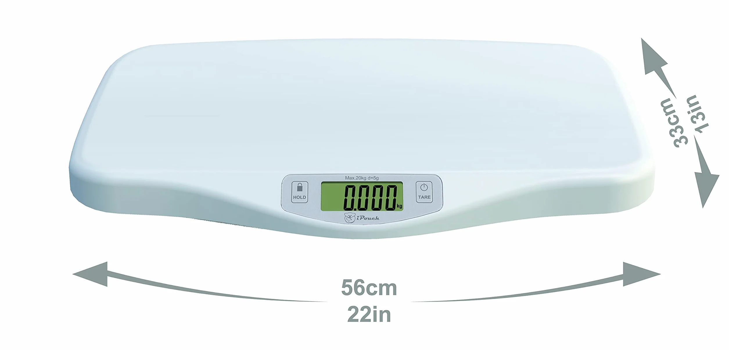 Báscula para Bebés Digital Alta Precisión 5 g 20 kg KG LB OZ Blanco
