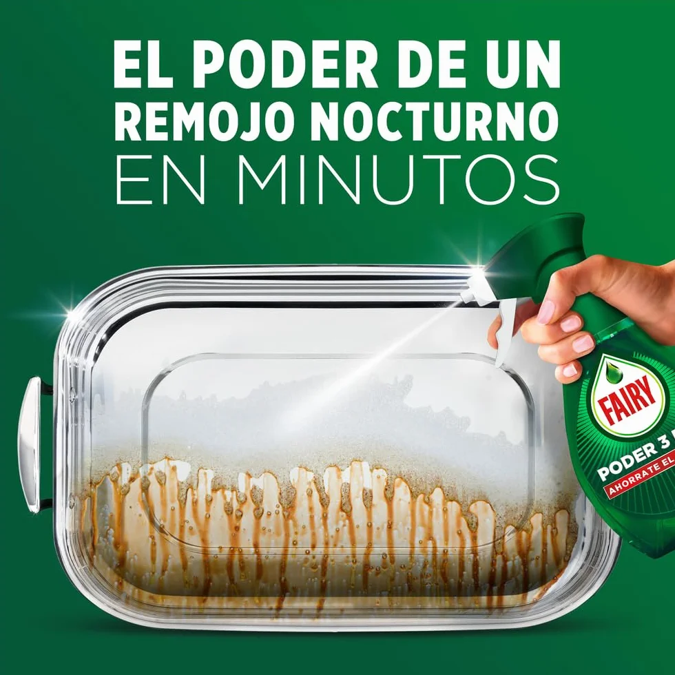 Fairy Poder Sin Remojo Limón Spray Antigrasa Vajilla y Cocina 500ml