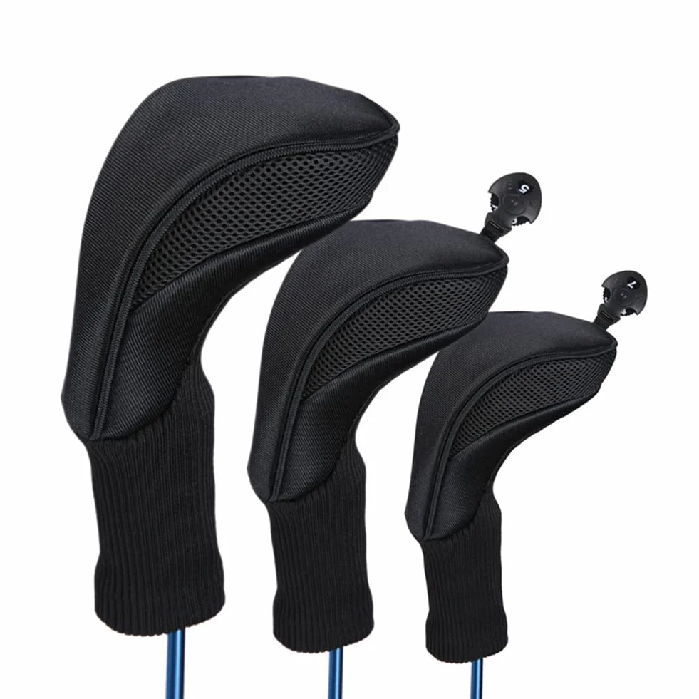Fundas para Palos de Golf - 3 Fundas para Cabezas de Golf para Maderas de Calle de Conductor | Driver Hybrids - Accesorios de Golf de Cuello Largo para Hombres, Mujeres, niños y niñas