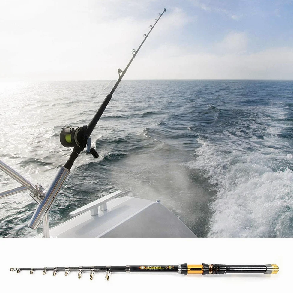 Caña de Pescar telescópica Mini caña de Pescar de Pesca portátil caña de Pescar con Anillo de Alambre de cerámica para la Pesca al Aire (3.0m)