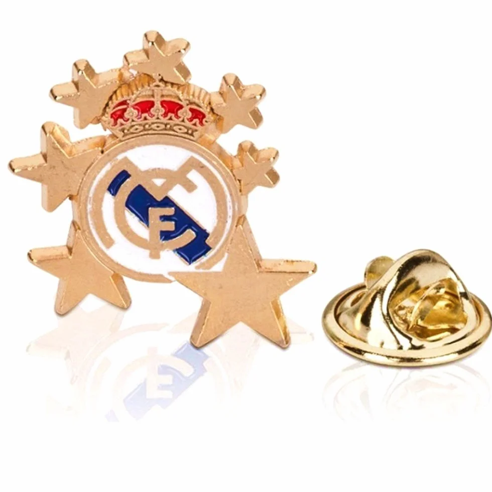 Real Madrid Pin Estrellas Escudo metálico Dorado [AB2175]