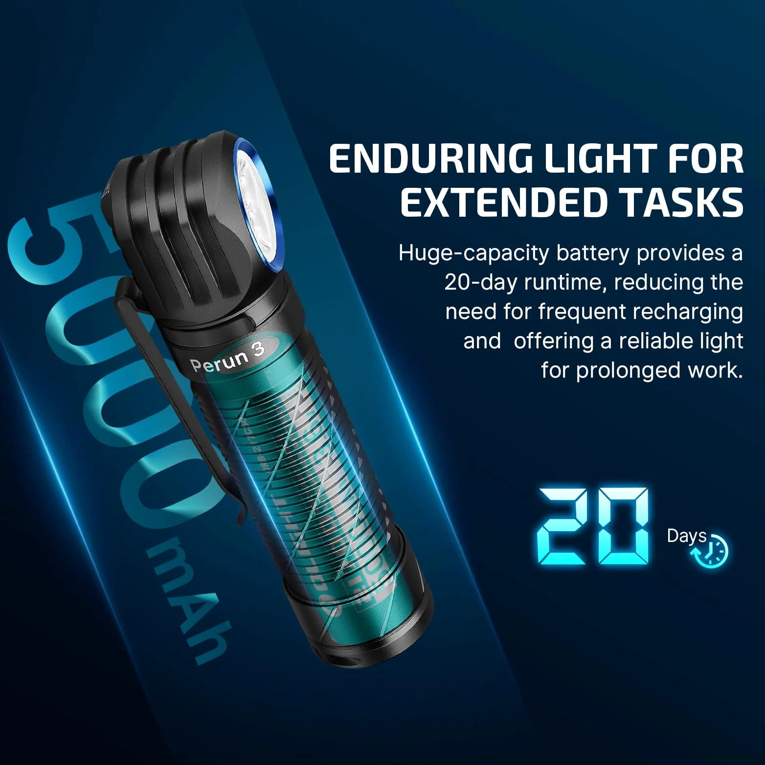 OLIGHT Perun - Linterna frontal LED de 3000 lúmenes, linterna frontal recargable con opción de luz roja, ideal para camping, trabajo, reparaciones y exteriores (negro)