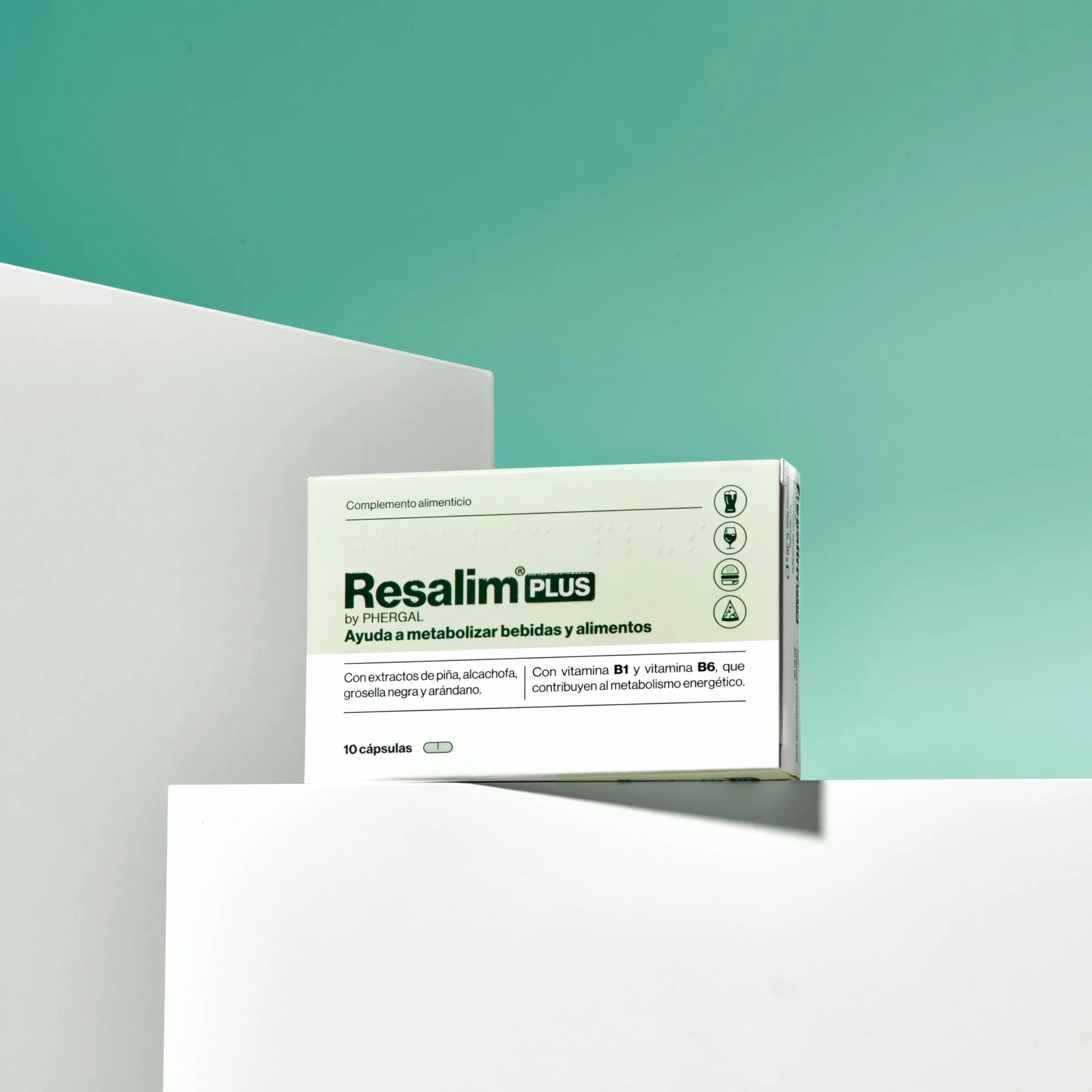 ResalimPLUS Complemento Alimenticio 10 Comprimidos para Metabolizar Bebidas y Alimentos
