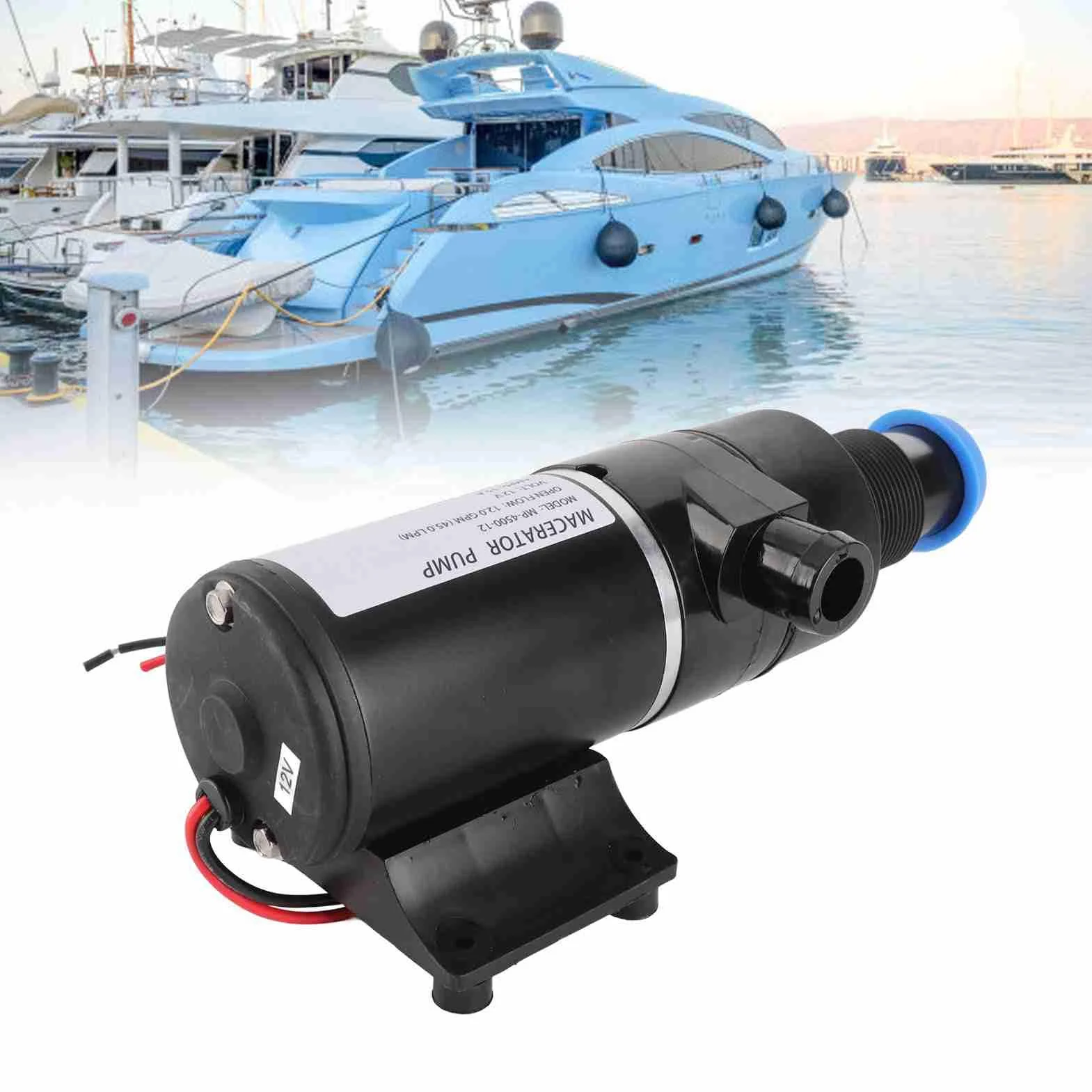 Yosoo Health Gear Bomba Maceradora Autocebante Cortador de Acero Inoxidable 5 Pies Prime 30 Gal en Funcionamiento de 3 Minutos Protección en Seco para Tanque de Retención Marino Caja de Peces