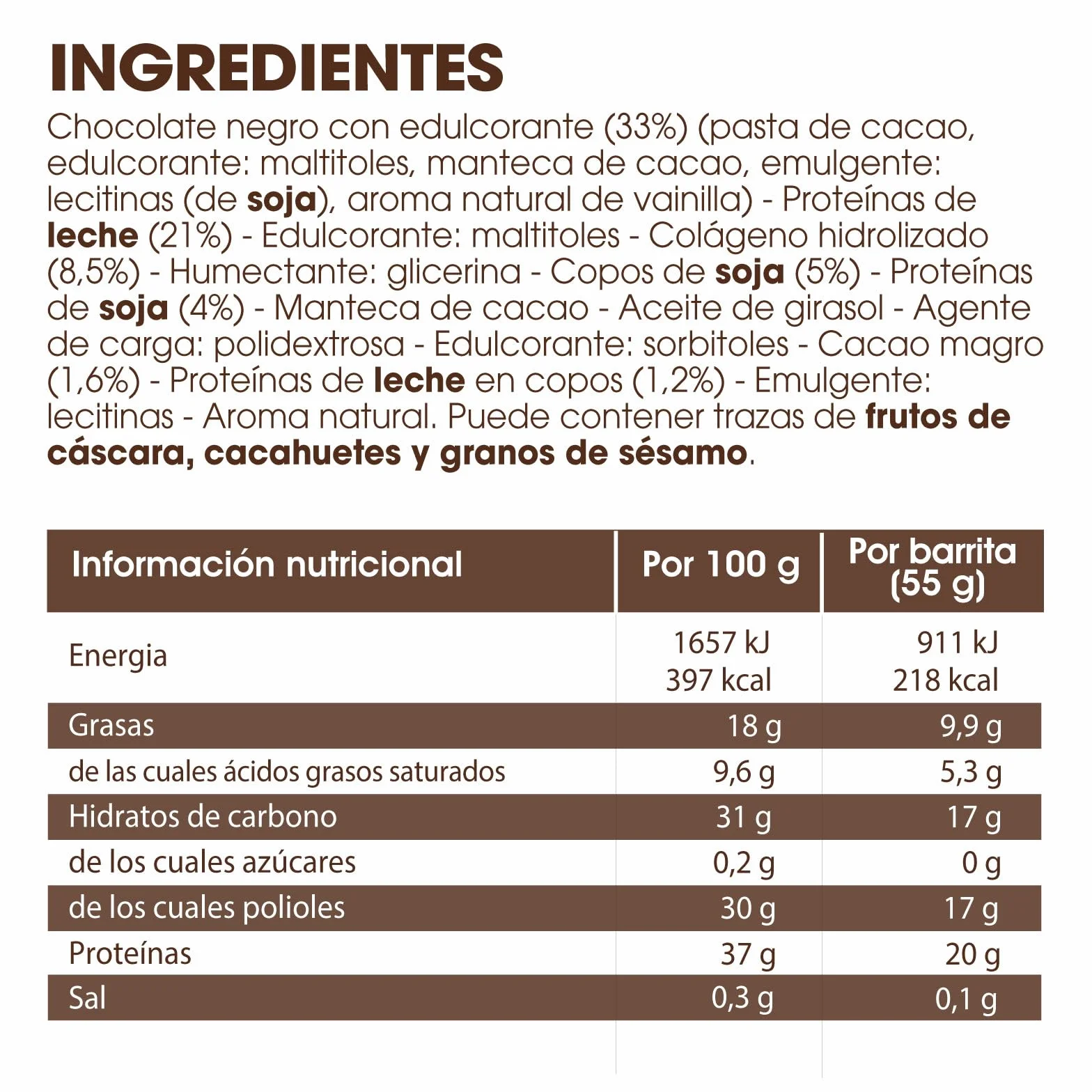 Enervit The Protein Deal Crunchy Double Choco Storm Barritas Proteicas Chocolate Negro 20g Proteínas 0,1g Azúcares Sin Gluten 12x55g