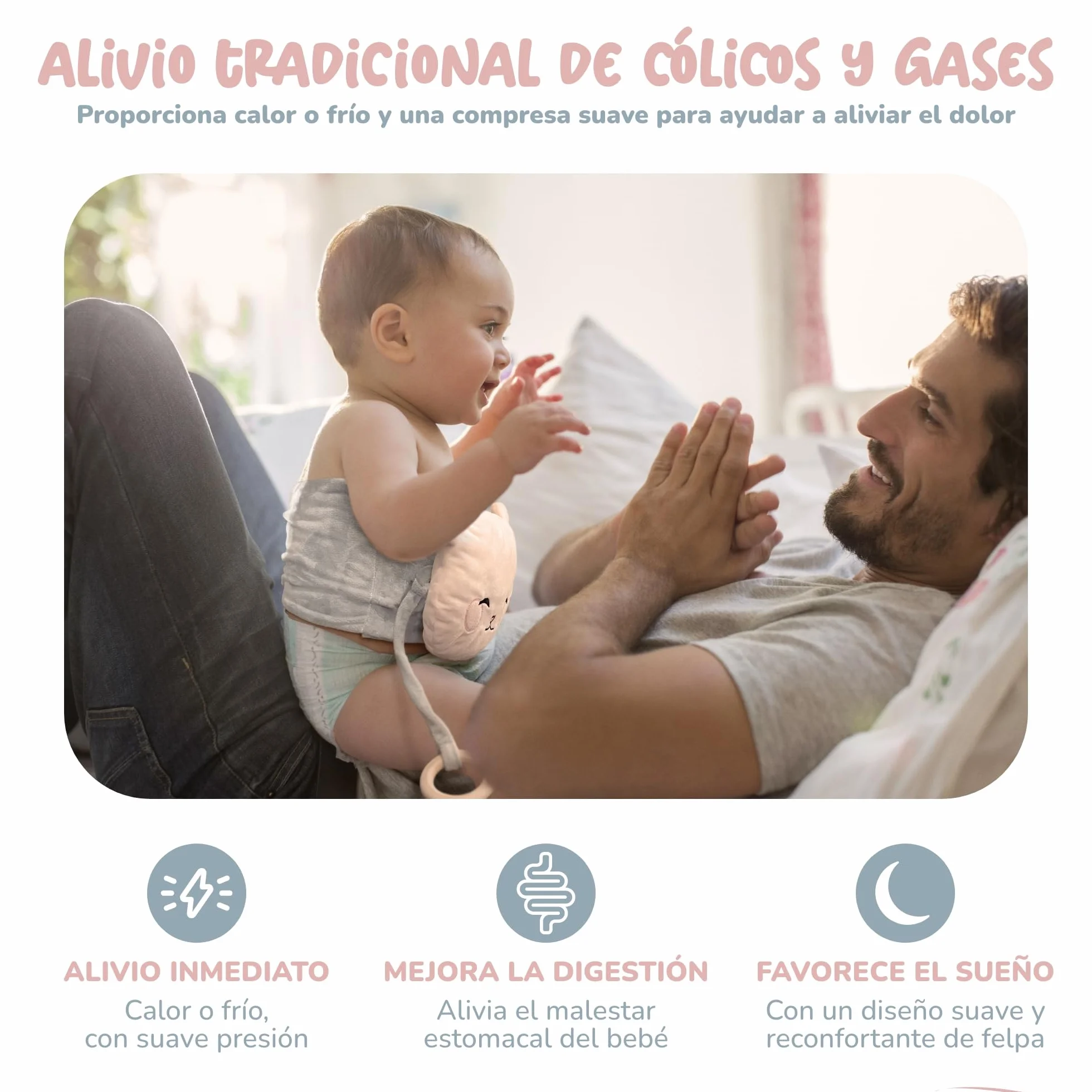 Almohadilla de Arcilla para Bebés - Alivio de Cólicos y Gases - Calor y Frío - CE Certificado