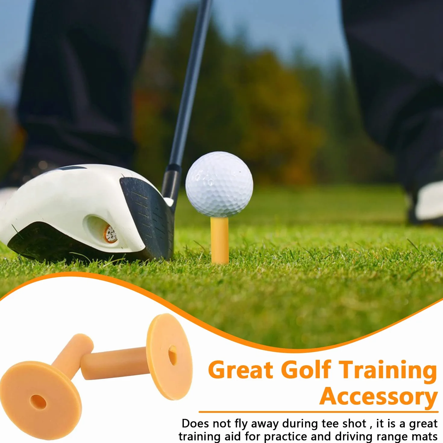 9 piezas de goma de golf Tees de Golf Tees 9 diferentes tamaños 35 mm/42 mm/54 mm/60 mm/65 mm/70 mm/75 mm/80 mm/83 mm, con 2 bolas perforadas de colores aleatorios (amarillo té)