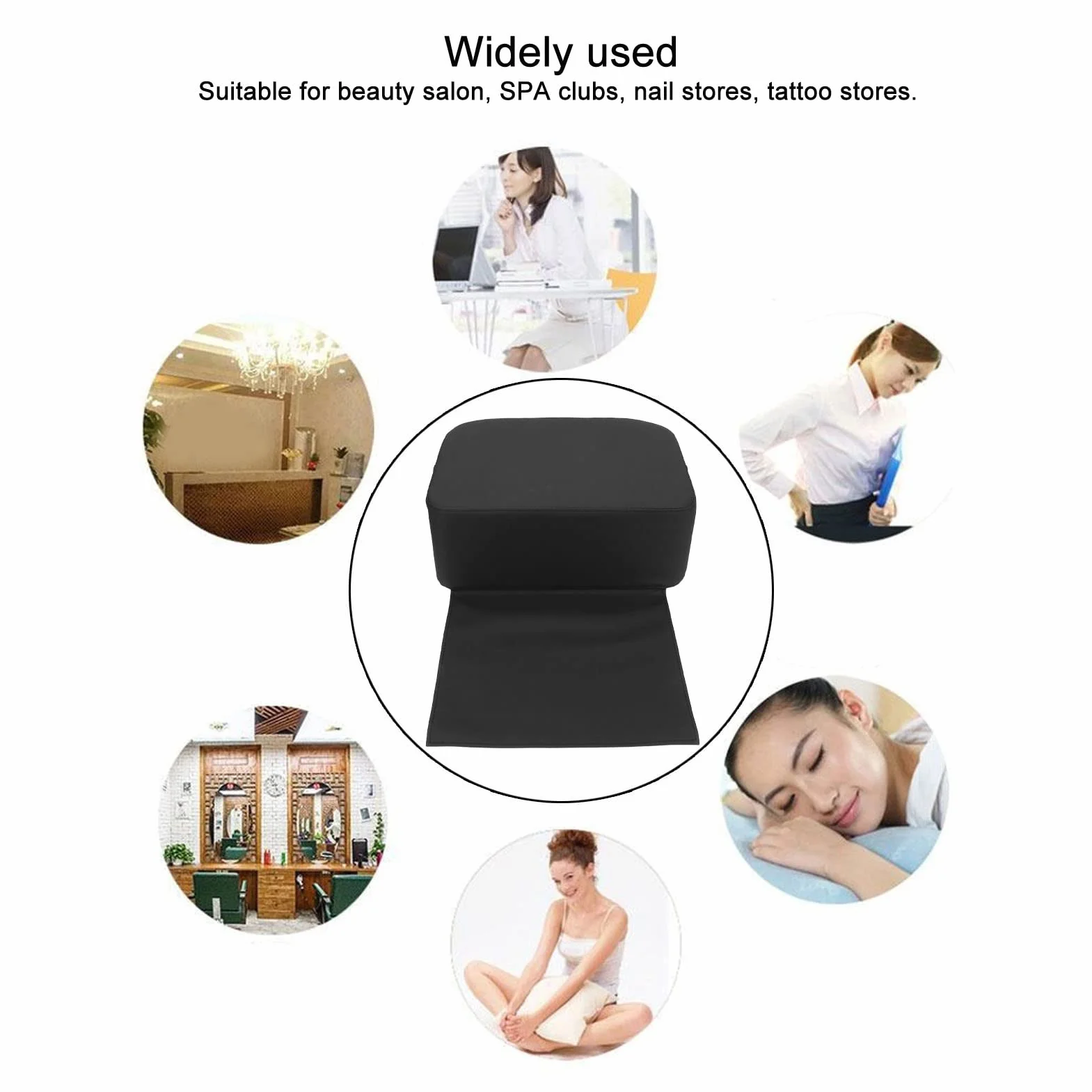Cojín De Asiento Elevador De Salón, Cuero PU Impermeable, Equipo De Peluquería Para Corte De Pelo