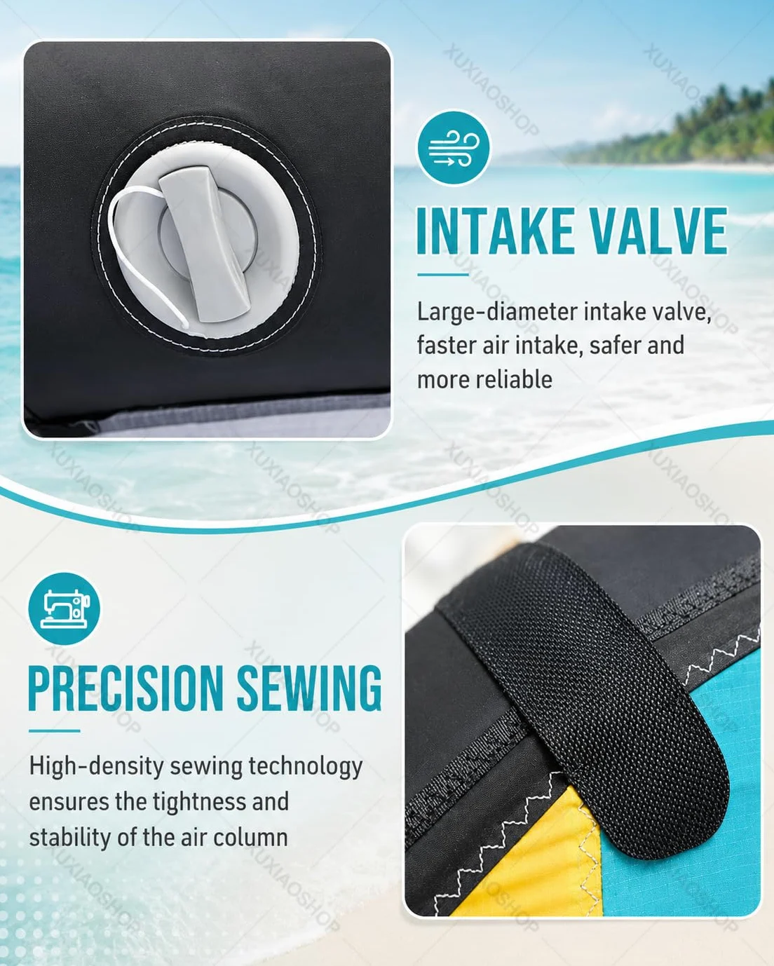 Vela de Surf Hinchable con Ventana para Wing Foil 4m2 | Incluye mochila, bomba y leash; para adultos en wingfoil, wingsurf y SUP durante viajes a playa, lago o bahía
