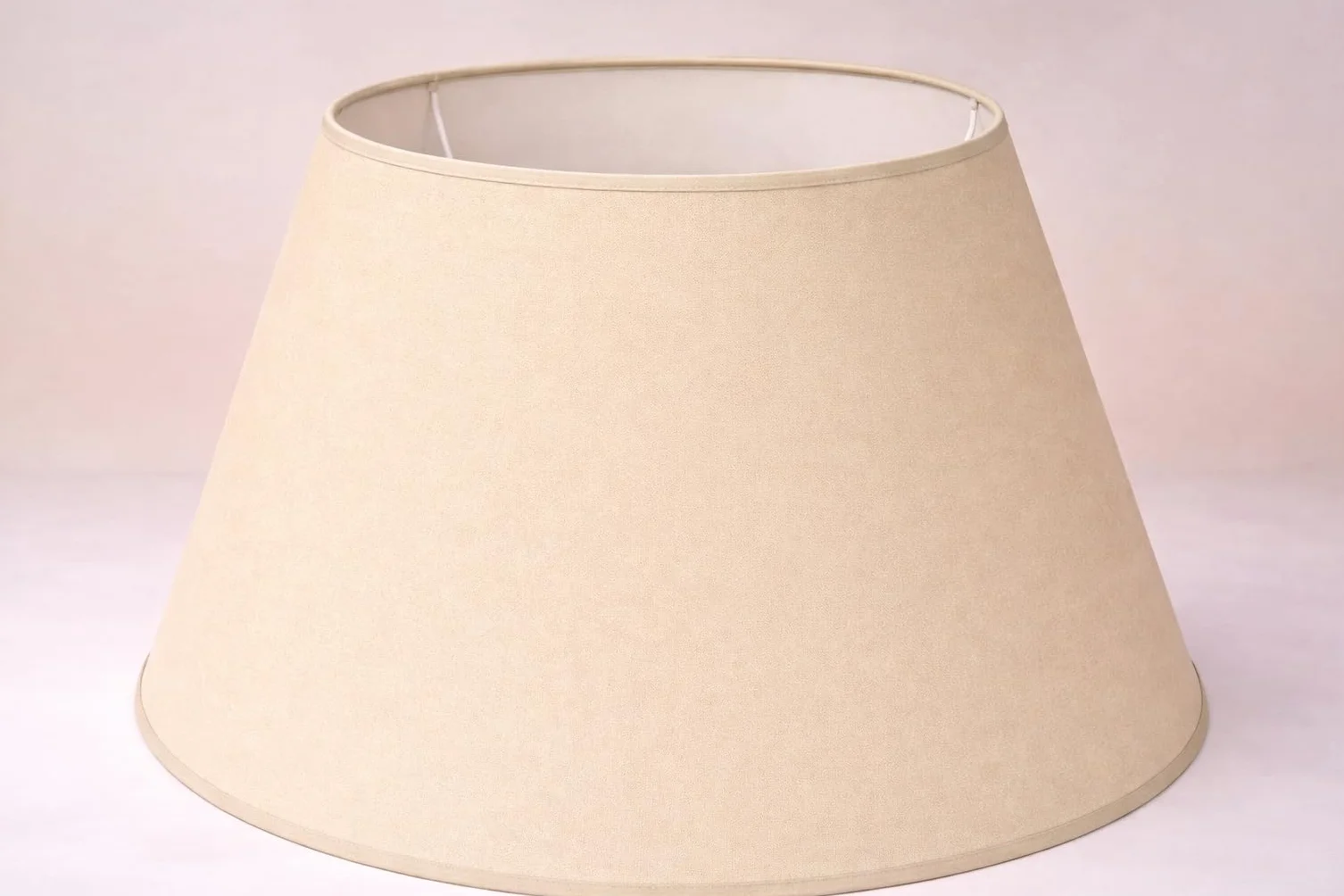 Pantalla de Lámpara Cono 50 cm, Tela de Algodón, PVC Blanco, Hecho a Mano
