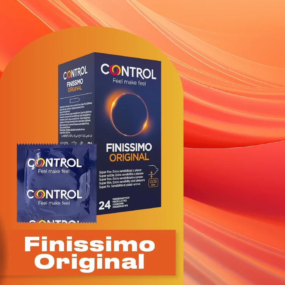 Control Preservativos Finissimo Original Caja Pack Ahorro 24 Condones Súper Finos Extra Sensibilidad Lubricados