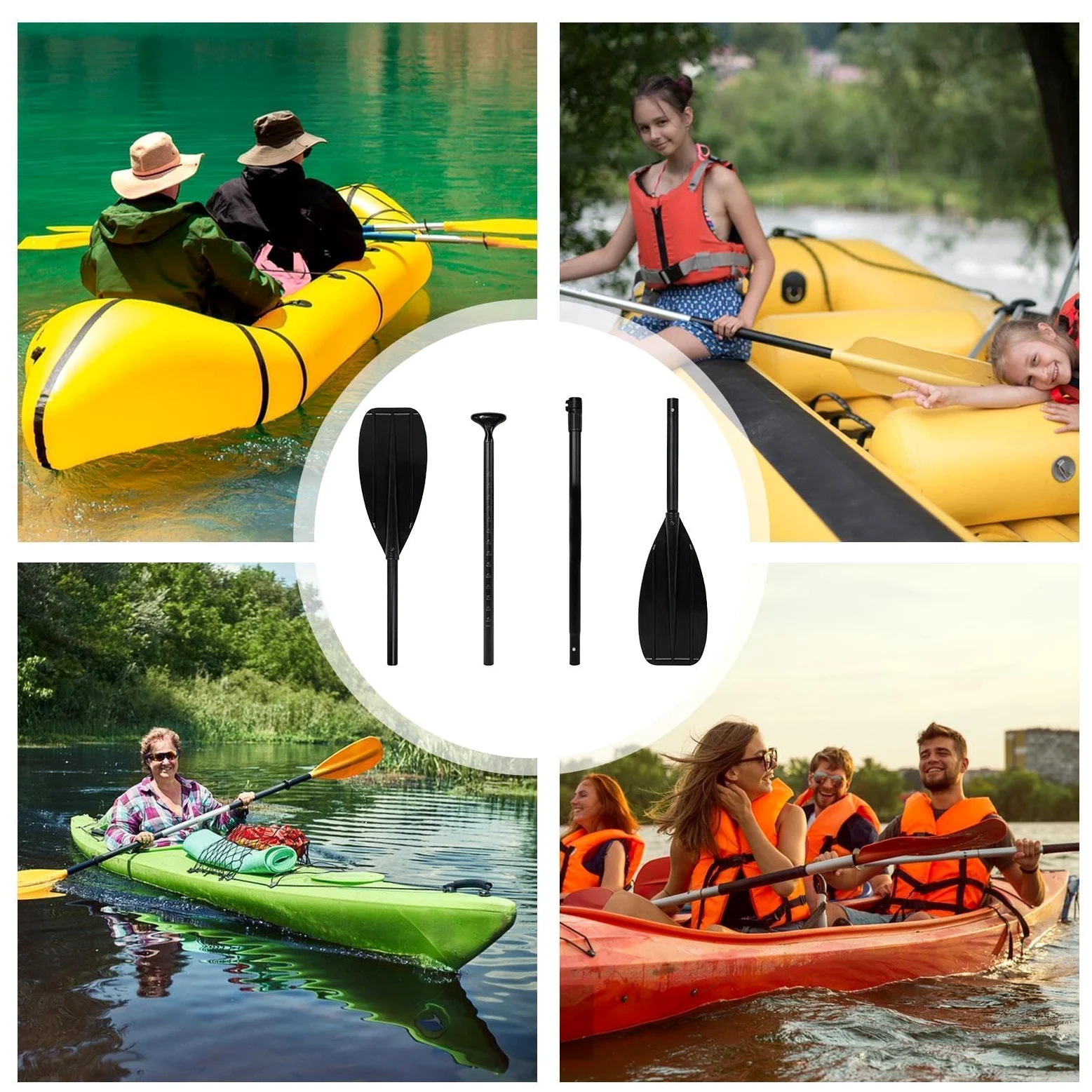 Pala Kayak Fibra De Carbono Herramienta Ligera De Fibra De Carbono, 2 | Pala Kayak Para Bote para Niños Remo Travesía Lagos Ríos Mar Rafting Camping Viaje Playa