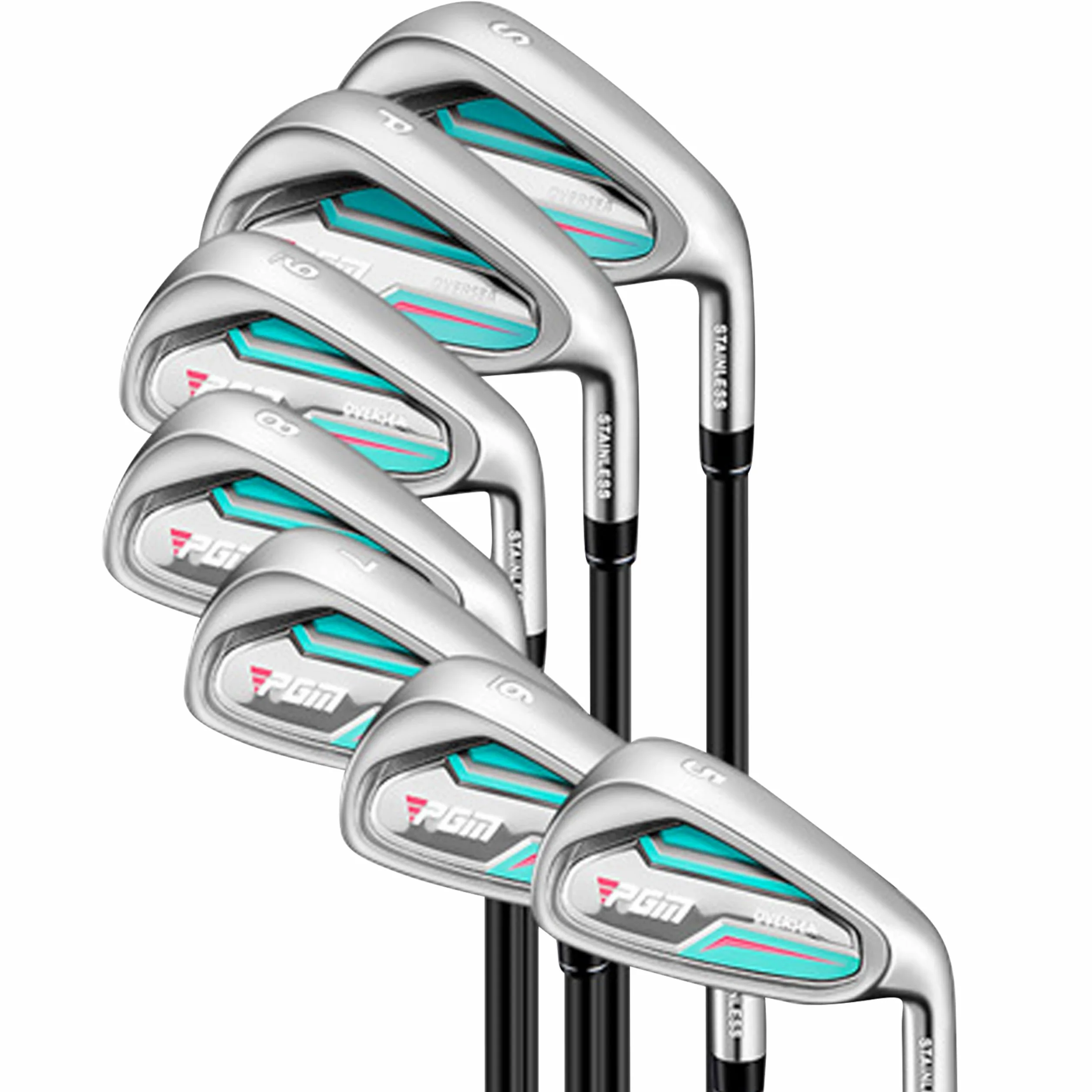 PGM Set de palos de golf para mujer con 12 palos – 4 maderas (#1,3,5,4H), 7 hierros (#5,6,7,8,9,PW, SW) y 1 putter – bolsa de golf