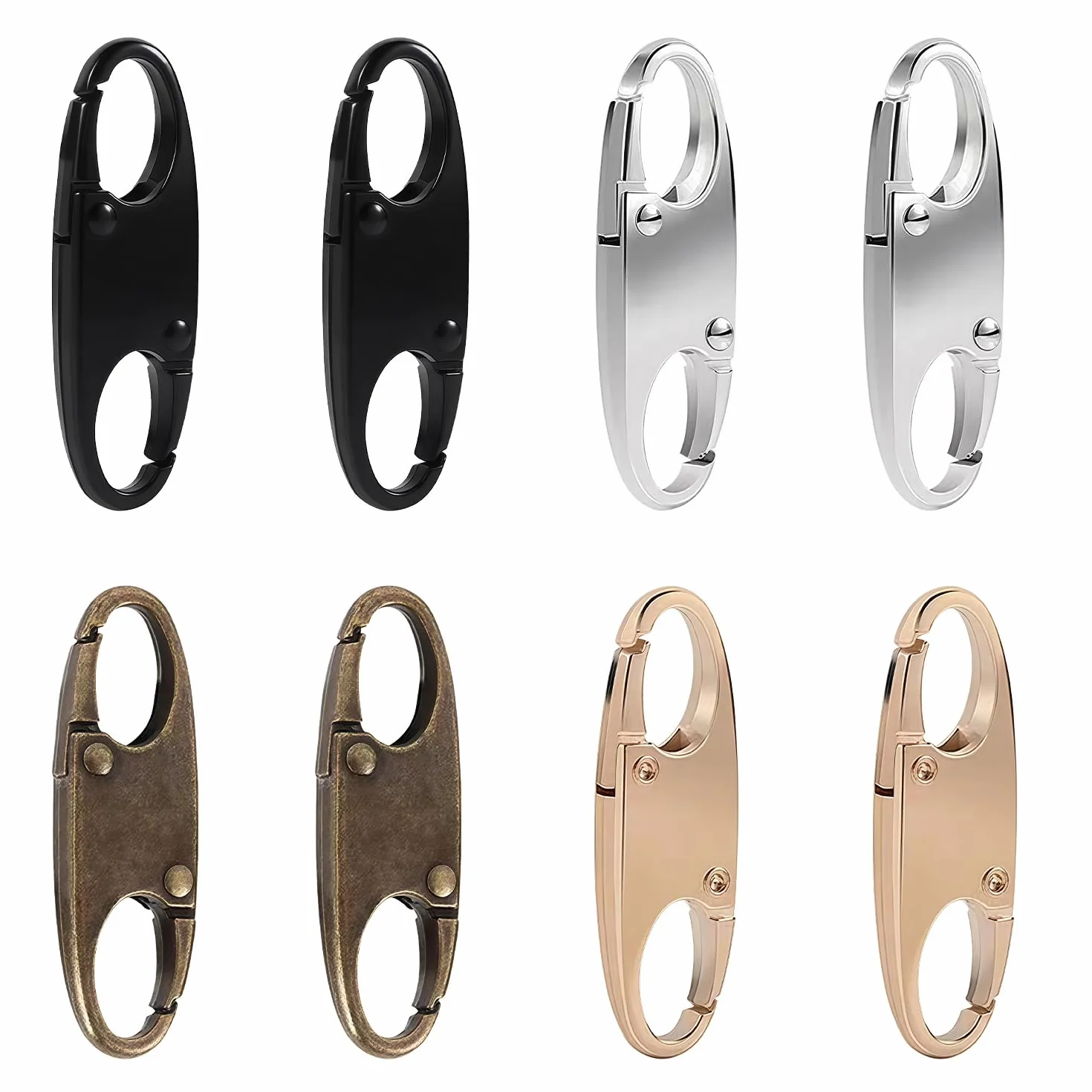 Paquete de 8 Clips con Cremallera pequeños en Forma de S | Mini mosquetón antirrobo de Doble Cara para Bloqueo de Cremalleras de Mochilas, Camping, Pesca, Viajes y Deportes al Aire Libre