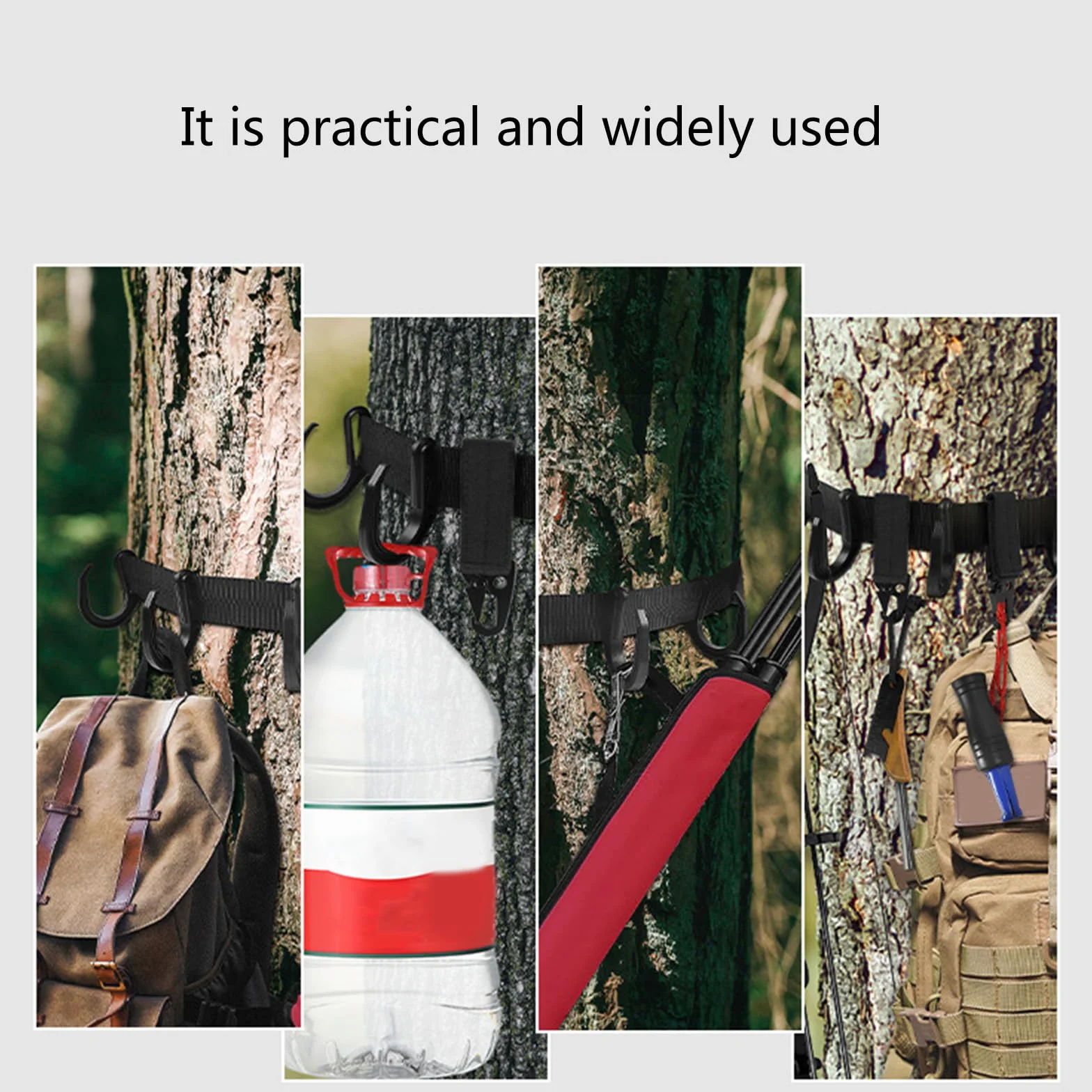 Treestand Gear Hangers Juego de Accesorios para Soporte de árbol Treestand Hanger con Ganchos, Correa para Soporte de árbol Treestand Strap Gear Hangers para Engranajes de Caza