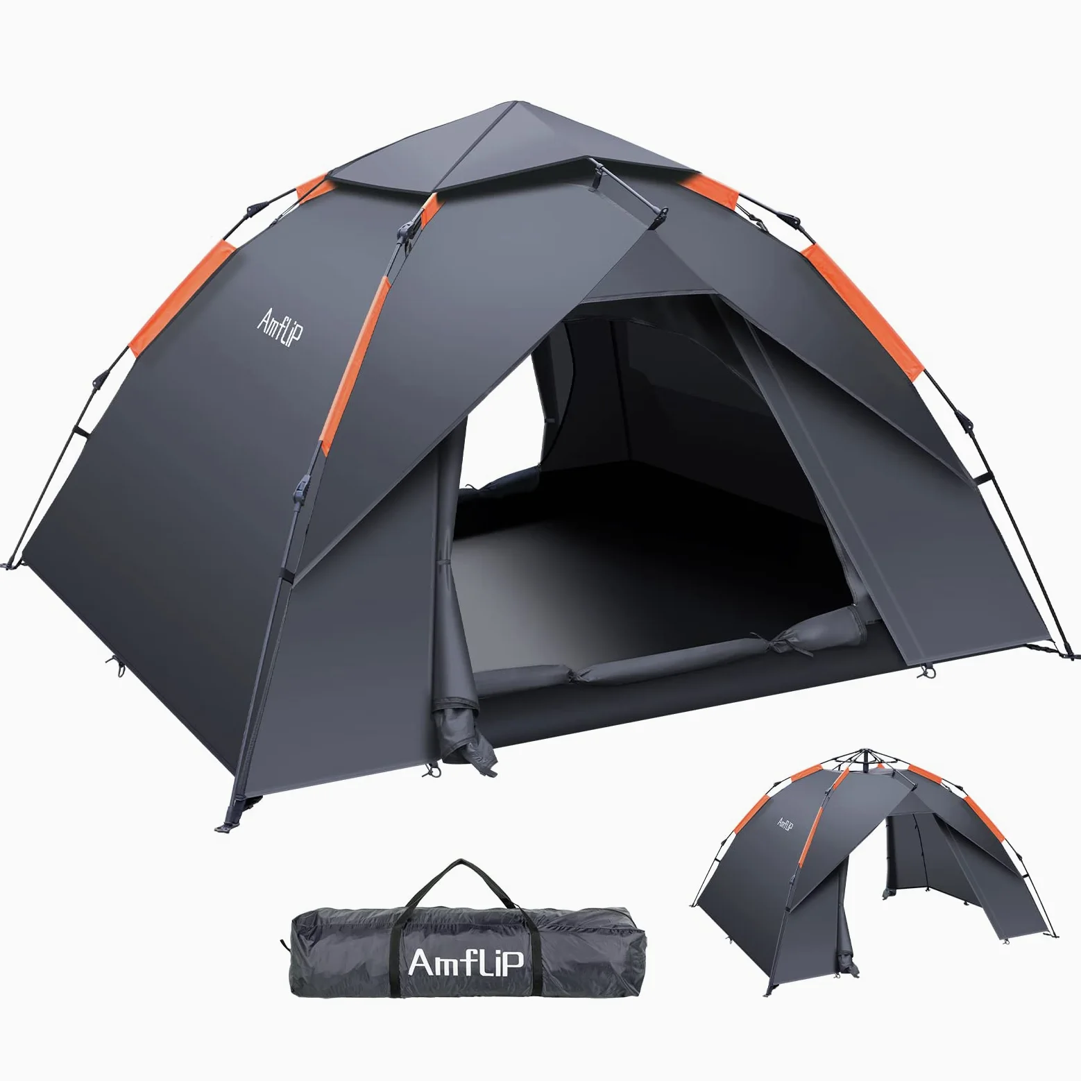 Amflip Tienda de Campaña Automática para 3 Hombre Personas, Tienda de Camping Carpa Interior y Exterior 2 en 1, Anti Impermeable Viento, Puerta Doble para Senderismo Escalada al Aire Libre Viaje