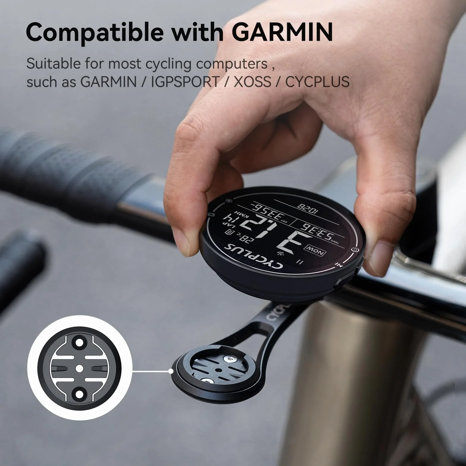 CYCPLUS Soporte frontal para bicicleta Z3, soporte de bicicleta compatible con Garmin/Igpsport/Xoss Cycling Computer