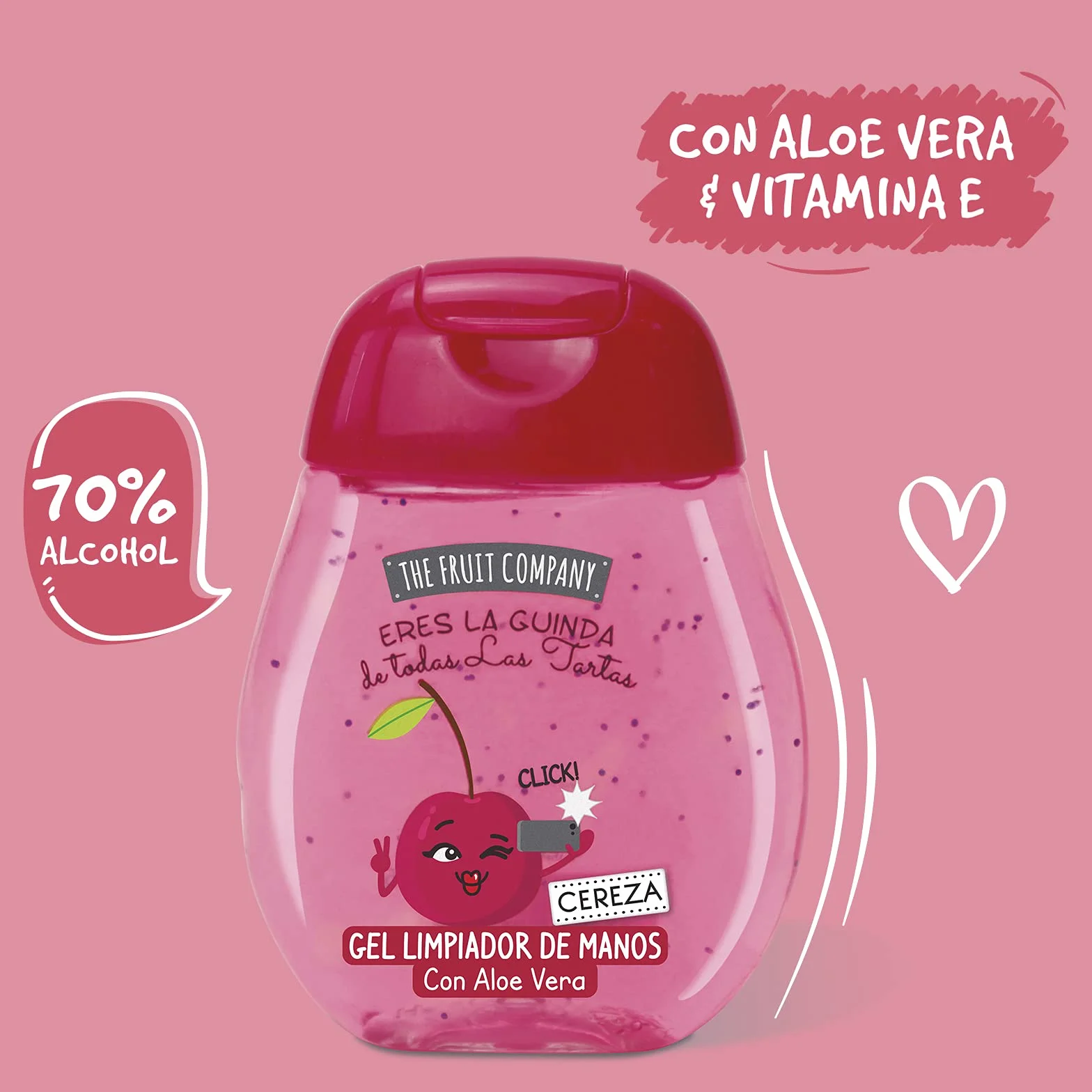 The Fruit Company Gel Limpiadores De Manos 70% Alcohol Aloe Vera Bolsillo 45 ml 8 uds