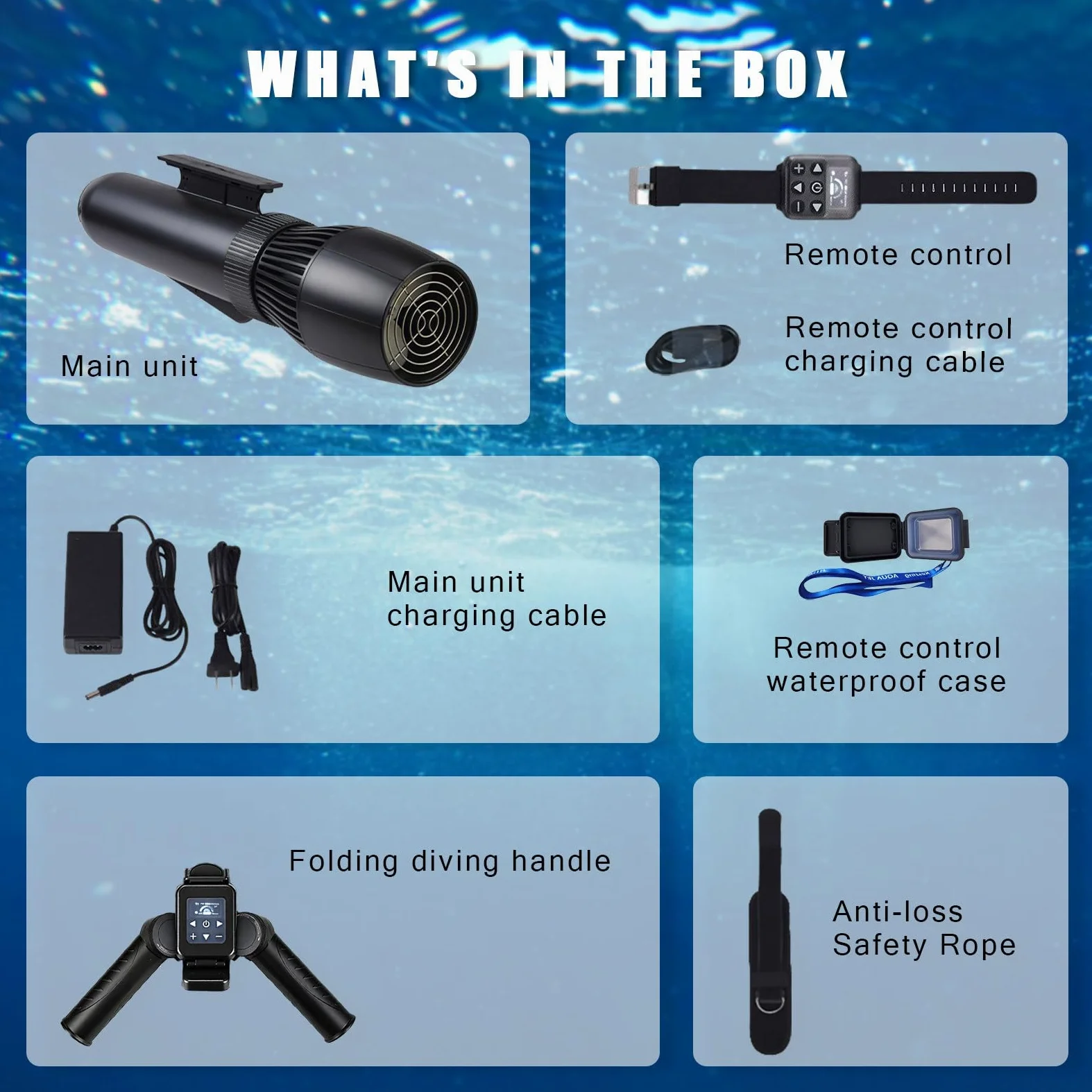 BANGBANGJI Scooter Submarino 500W/700W Alta Potencia Hélice Submarina Dispositivo Natación 9 Velocidades Control Remoto Máx 9KM/H Asa Plegable Ergónómica para Buceo Piscina Océano 500W-10000Ah