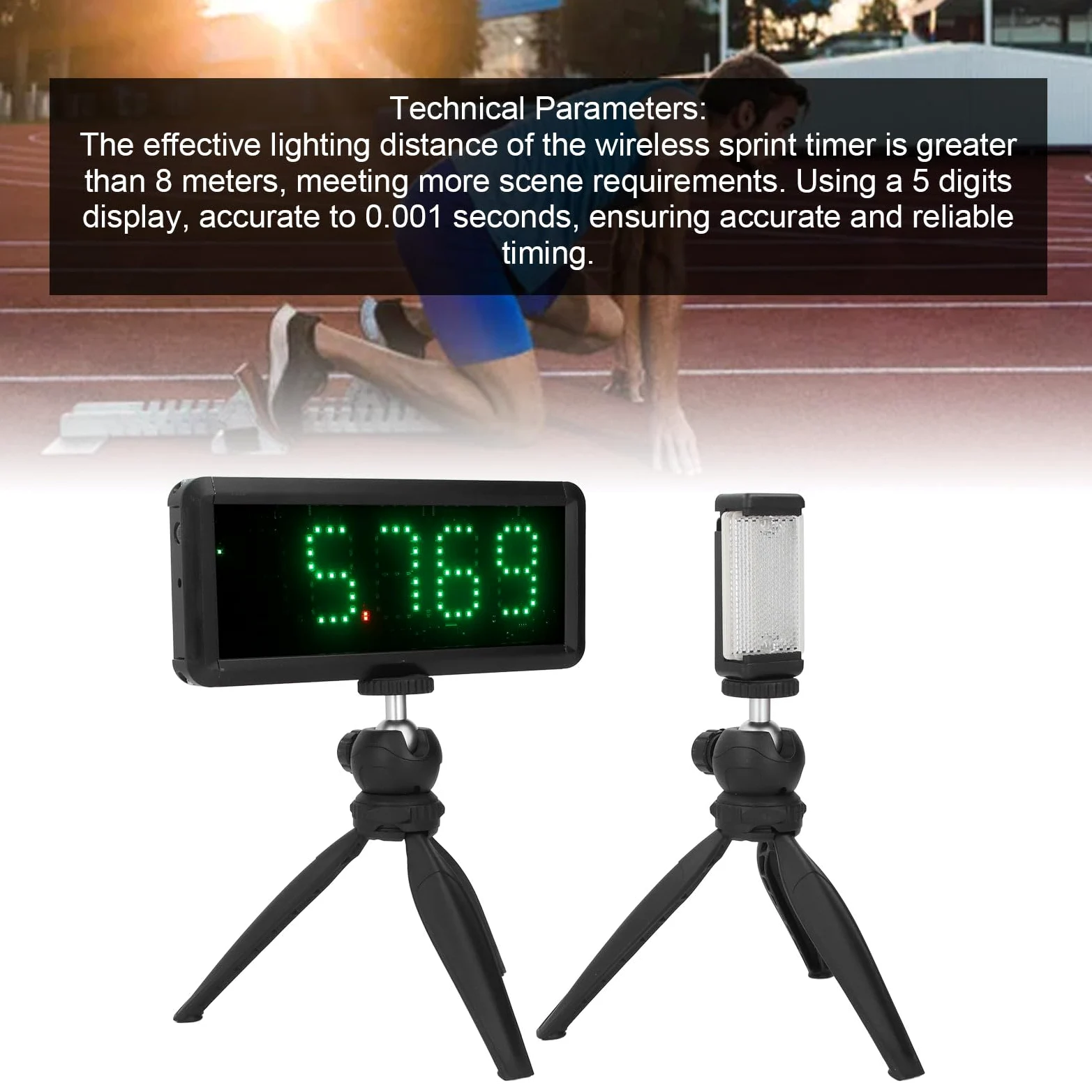 Temporizador con Batería Temporizador de Sprint Reloj de Cronometraje de, Temporizador de Cuenta Regresiva LED, Cronómetro para Ejercicios de Velocidad de de Vuelta Patinaje