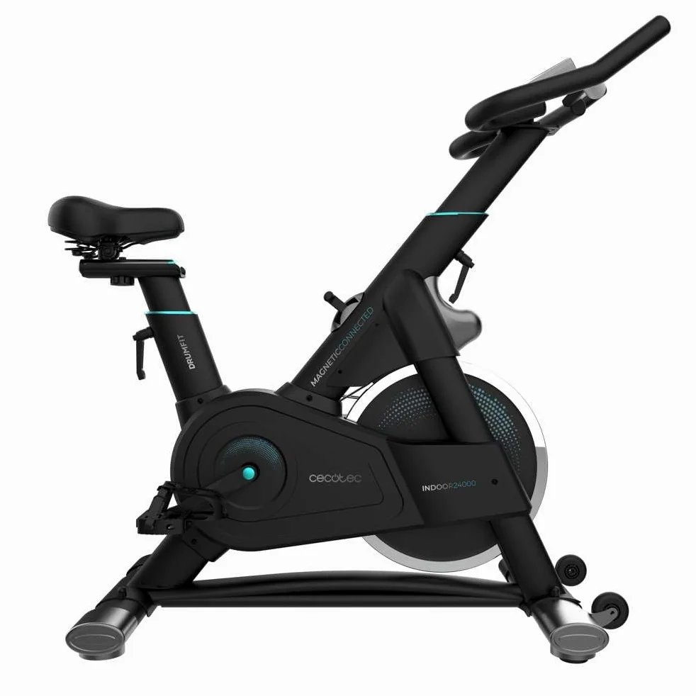 Cecotec Bicicleta Estática Indoor con Resistencia Magnética y Volante de Inercia 24Kg DrumFit Indoor 24000 Magnetic Connected. APP, 8 Niveles de Resistencia, Pantalla, Sillín y Manillar Ajustables