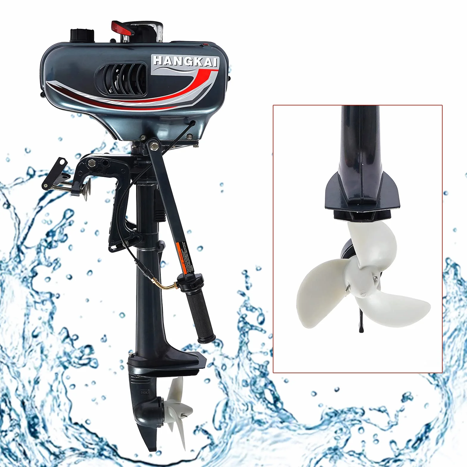 Motor fueraborda de gasolina de 2 tiempos, motor fueraborda con refrigeración por agua de 3,5 HP y CDI Heavy Duty inflable barco de pesca, motor fueraborda para barco Dinghy