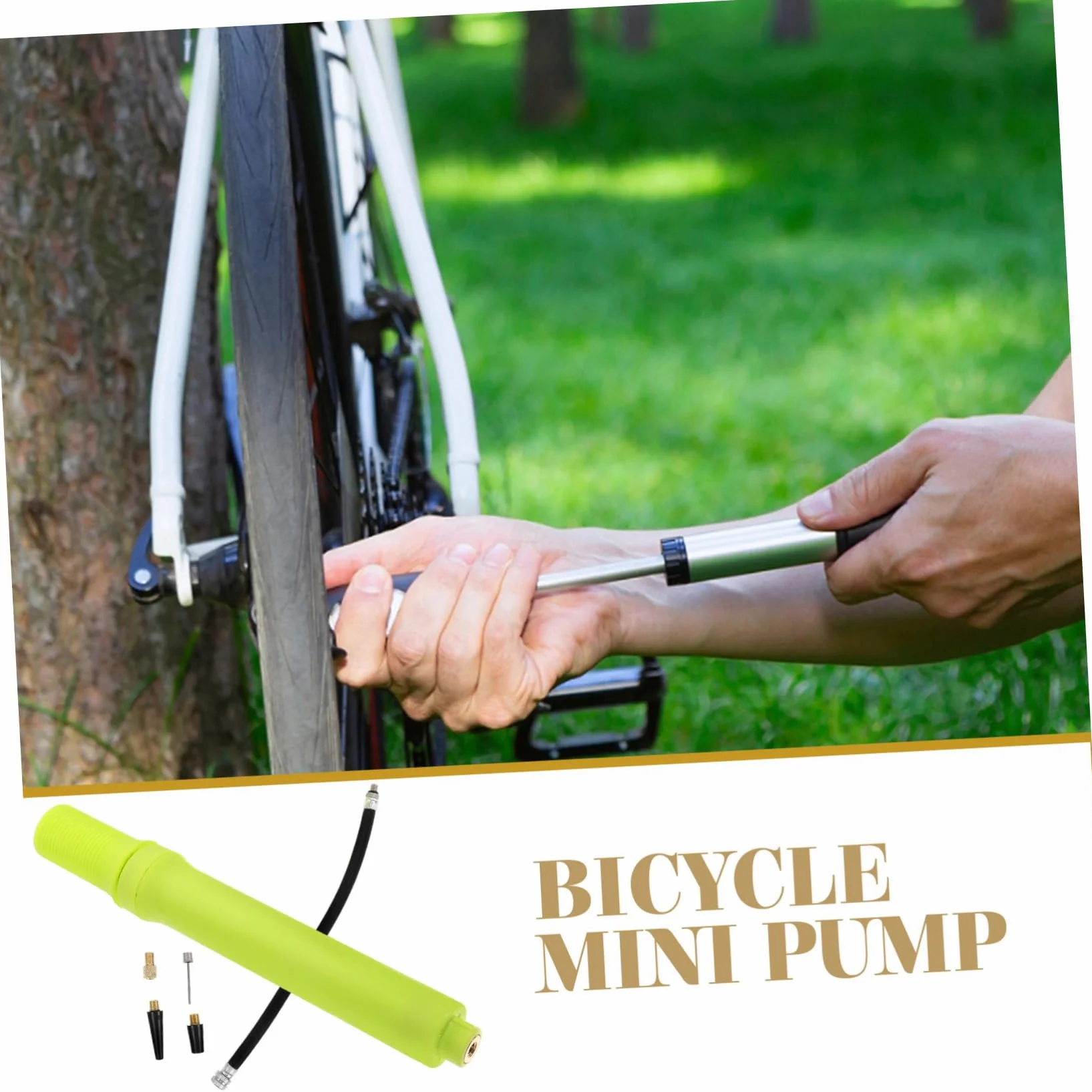 TOYANDONA Mini Inflador Portátil para Diminuto Aire Inflable Práctica De Bicicleta Amarillo Abs