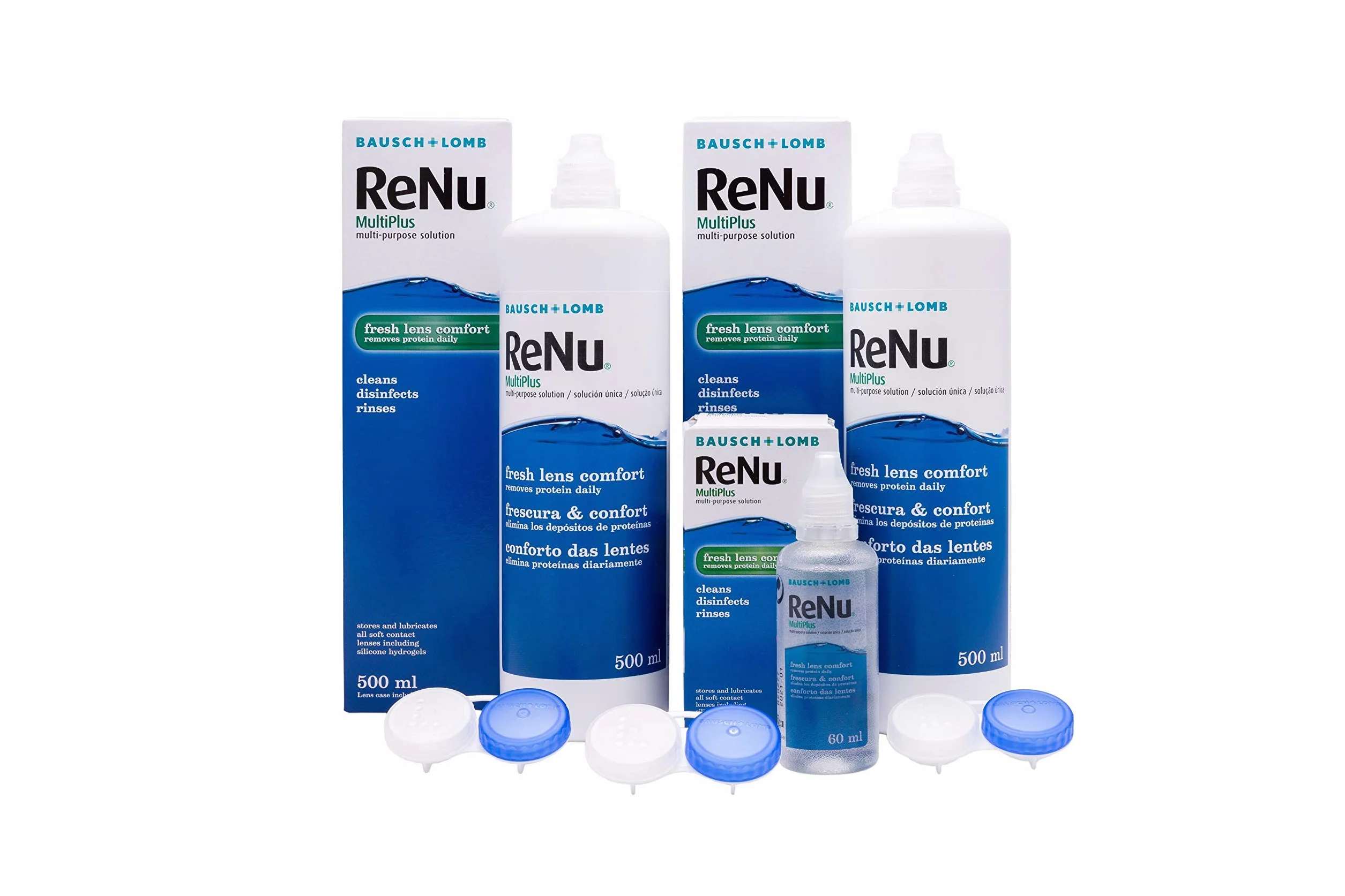 Bausch + Lomb Renu MultiPlus Solución Única 2 x 500ml + 60ml para lentes de contacto blandas