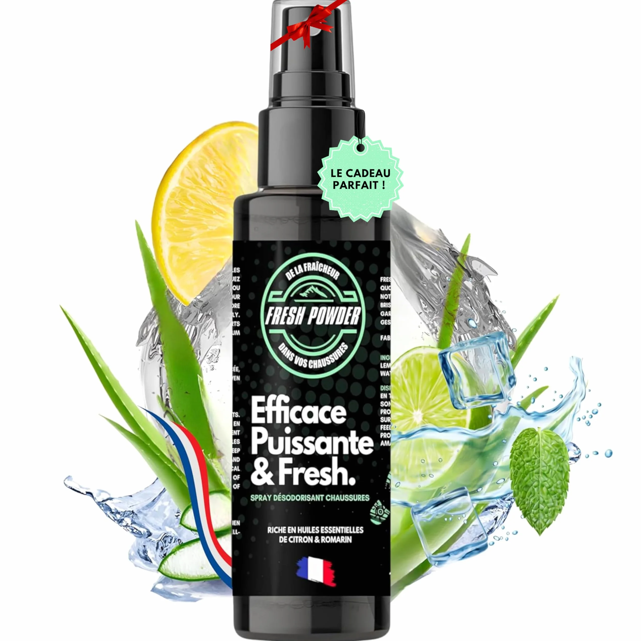 Desodorante de zapatos Fresh Powder Limón 120 ml elimina olores neutraliza humedad polvo natural