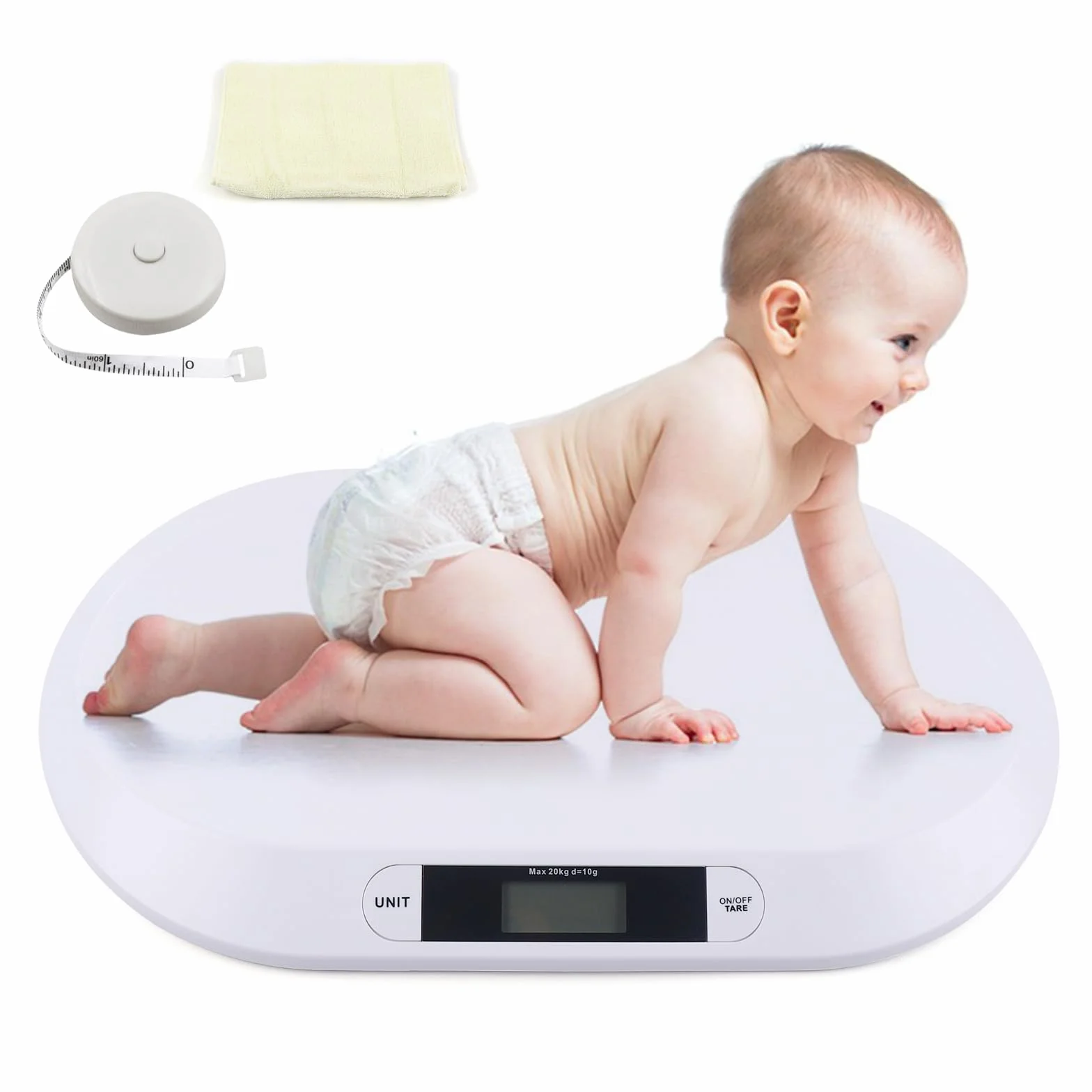 Báscula digital de bebé portátil 20 kg pantalla LCD para bebés conejos gatos perros