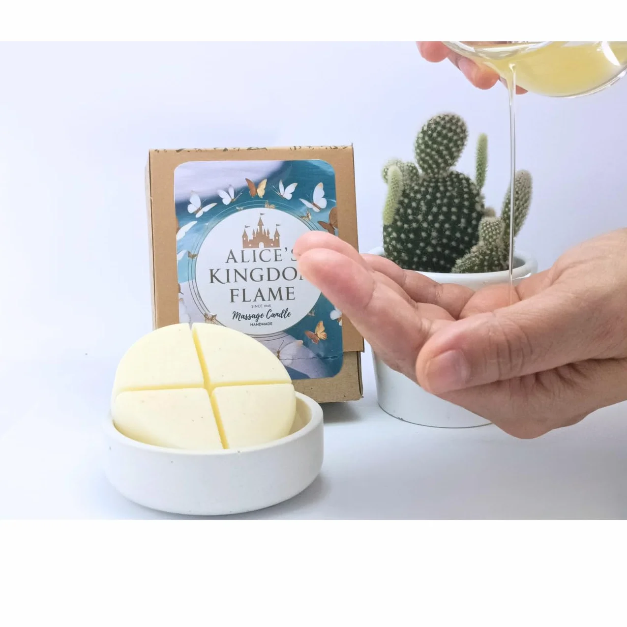 Alice's Kingdom Massage Wax Candle Coconut & Citrus Vanilla Passion Fruit Deep Seduction 40g + 5ml Aceite de Almendra