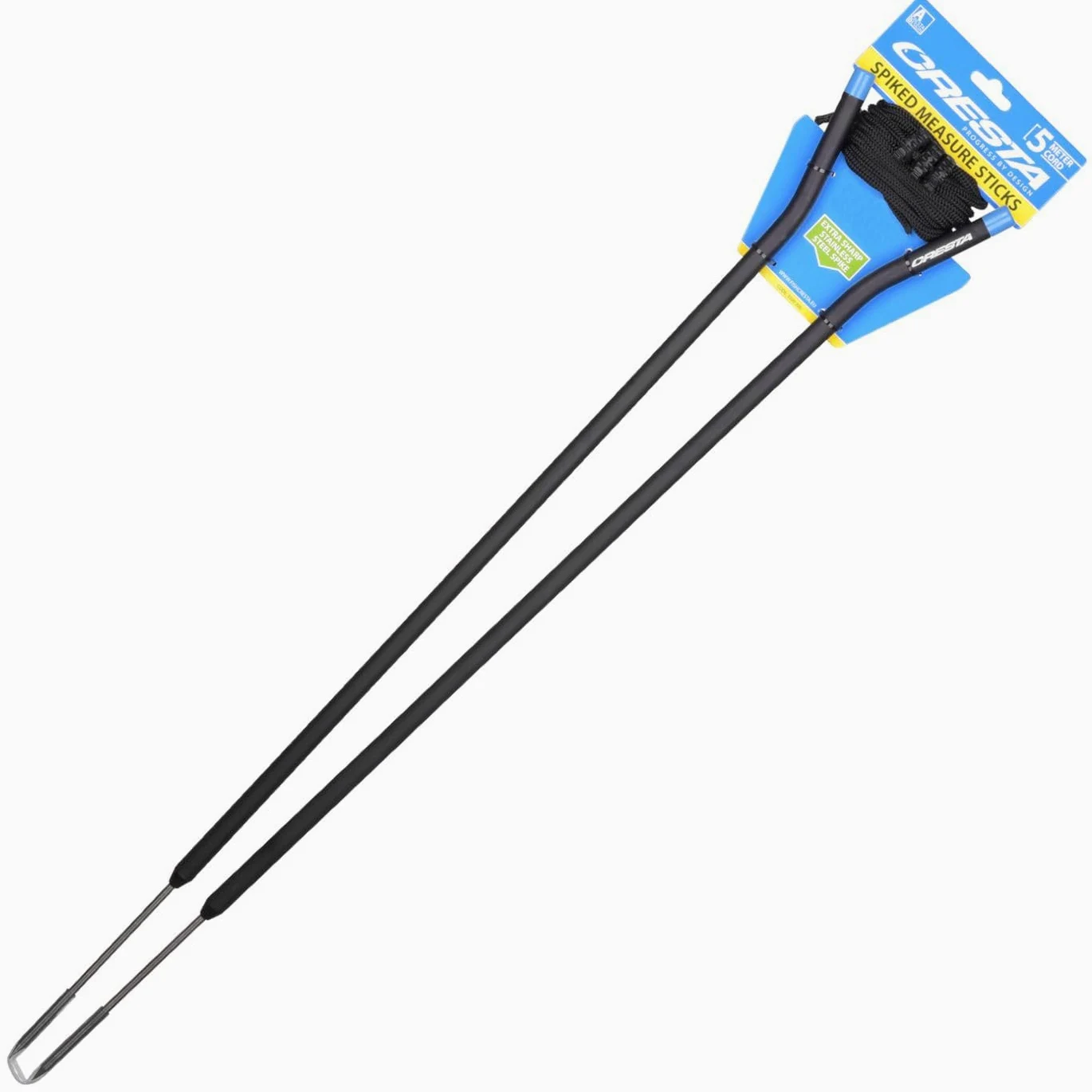 Cresta Spiked Measure Sticks – 2 varillas de medición + 5 m de cuerda para alimentador, medidor de distancia para pesca alimentadora, varillas para medir la cuerda de alimentación