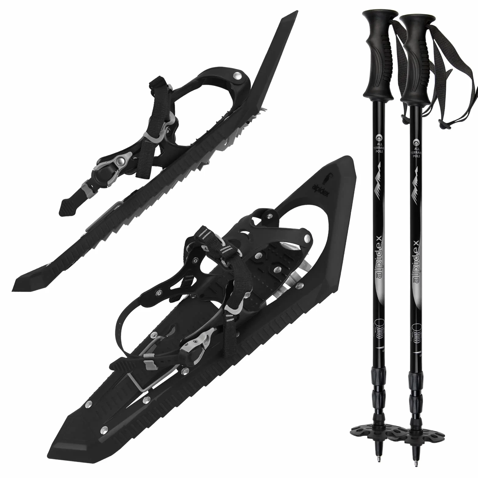 ALPIDEX Raquetas Nieve Ligero Adulto 38-45 Bolsa Transporte Bastones Opcional