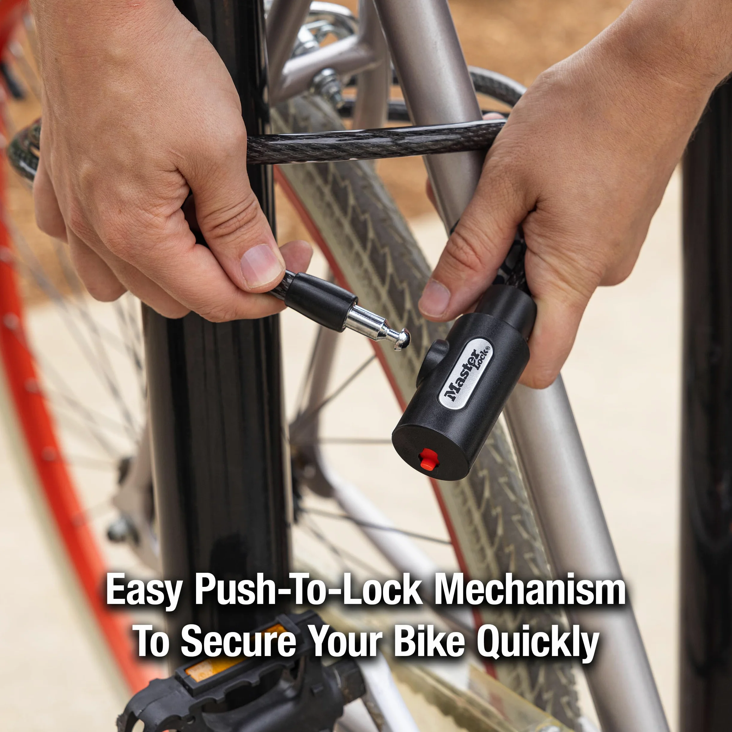 Master Lock 8364DCC Candado de bicicleta con llave, 1,5 m de largo