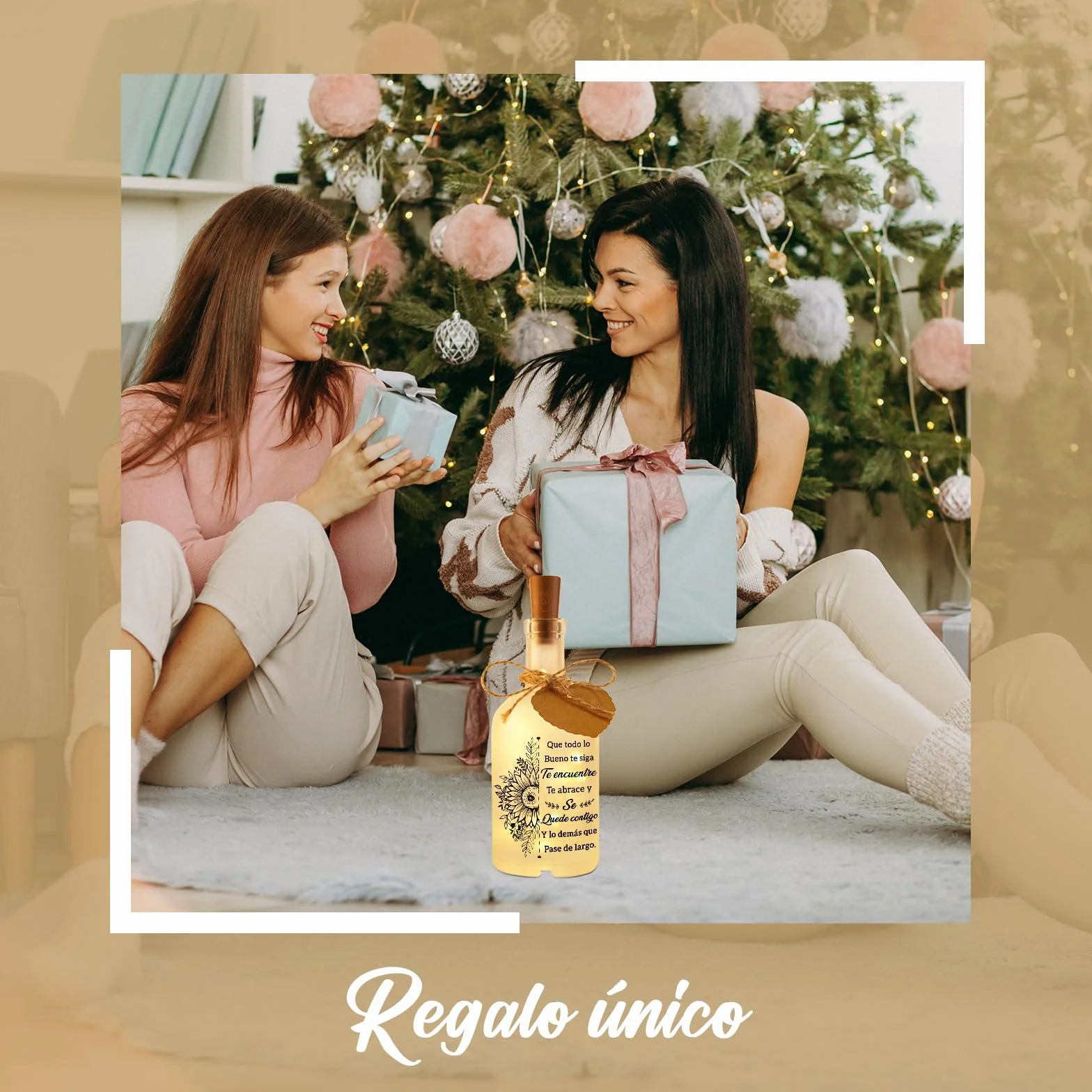 Lámpara de Botella Regalos Navidad Originales para Mujer, Regalo de Reyes Mujer Cumpleaños
